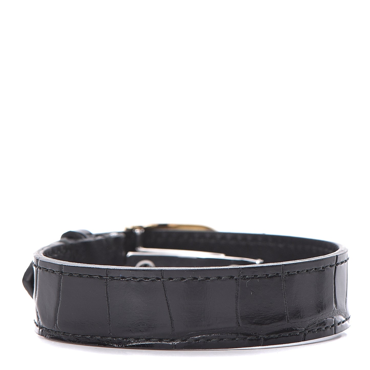Crocodile Interlocking G Bracelet Large Black