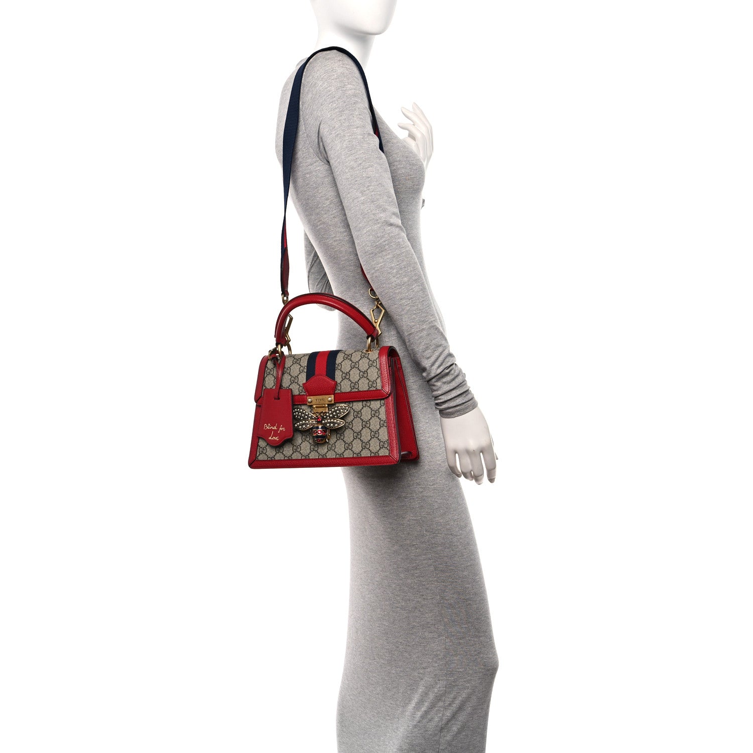 Gucci GG Supreme Monogram Small Queen Margaret Top Handle Bag Red 2 of 12