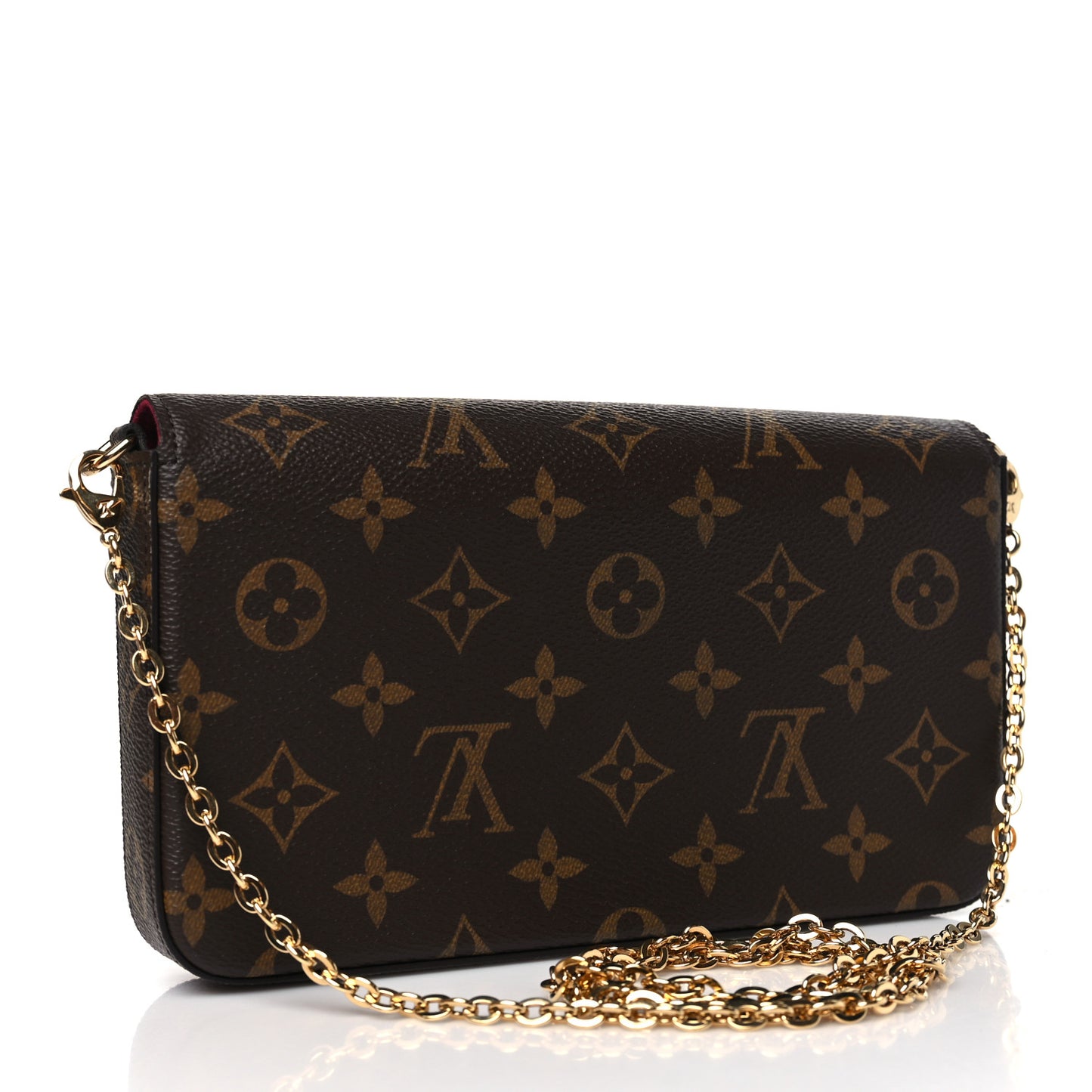 Monogram Pochette Felicie Chain Wallet Fuchsia