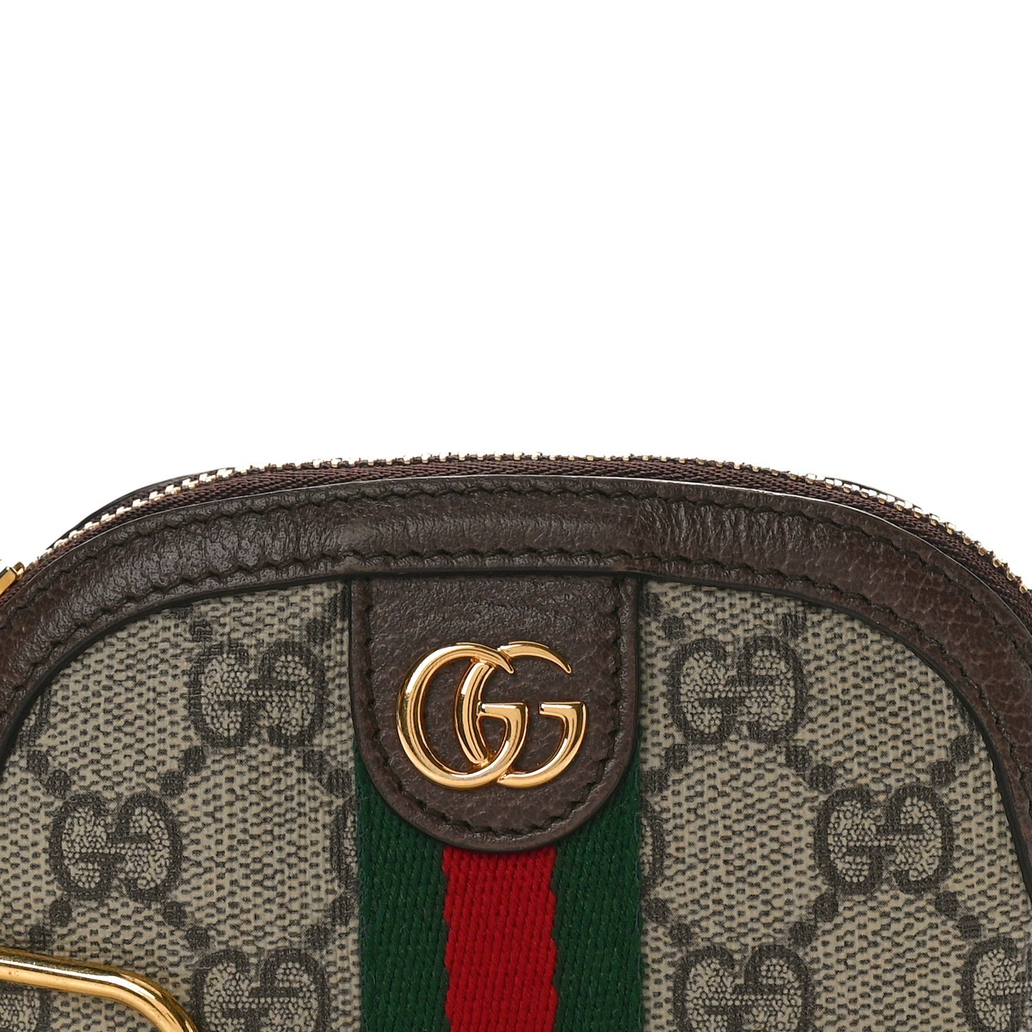 GG Supreme Monogram Web Ophidia Dome Key Pouch Beige New Acero