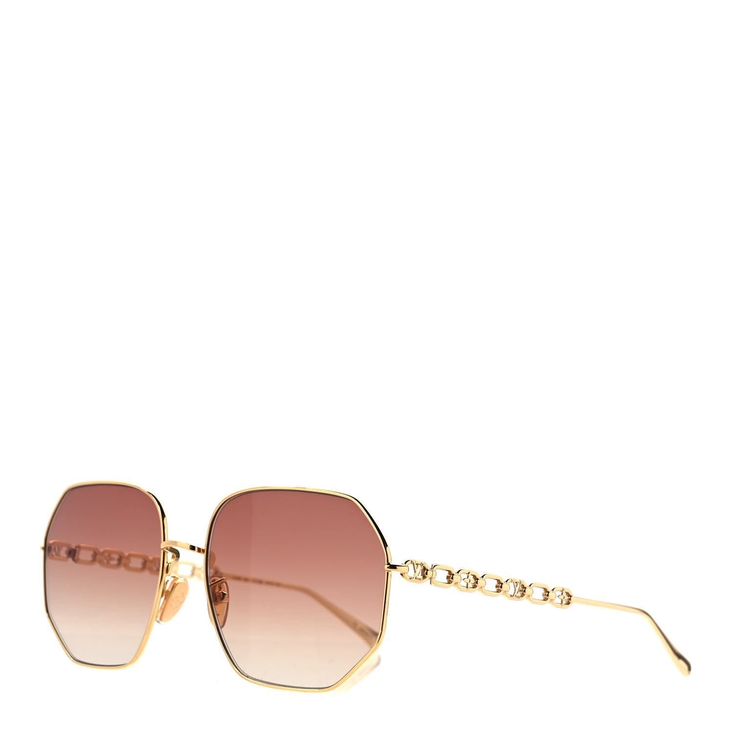 Louis Vuitton Metal My LV Chain Round Sunglasses Z1650E Gold 1 of 6