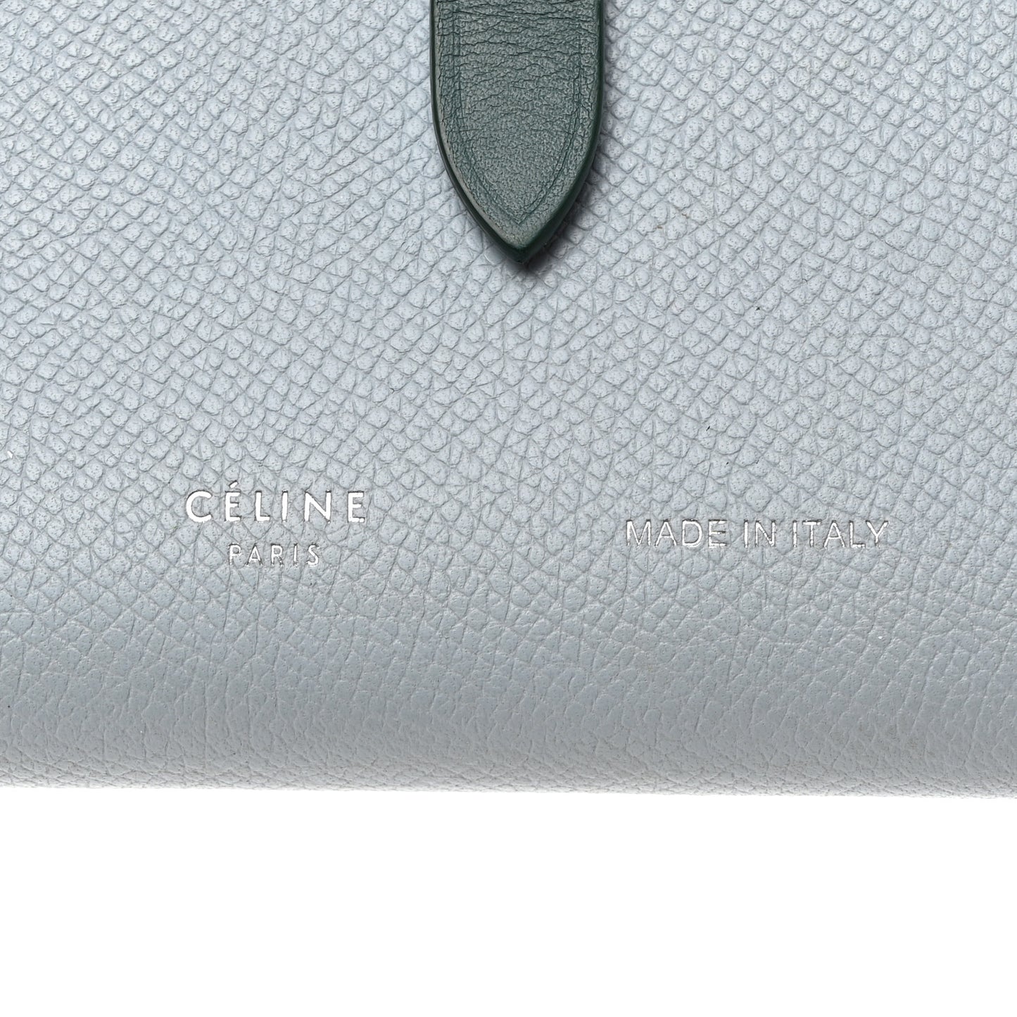 Grained Calfskin Medium Multifunction Strap Wallet Pale Blue