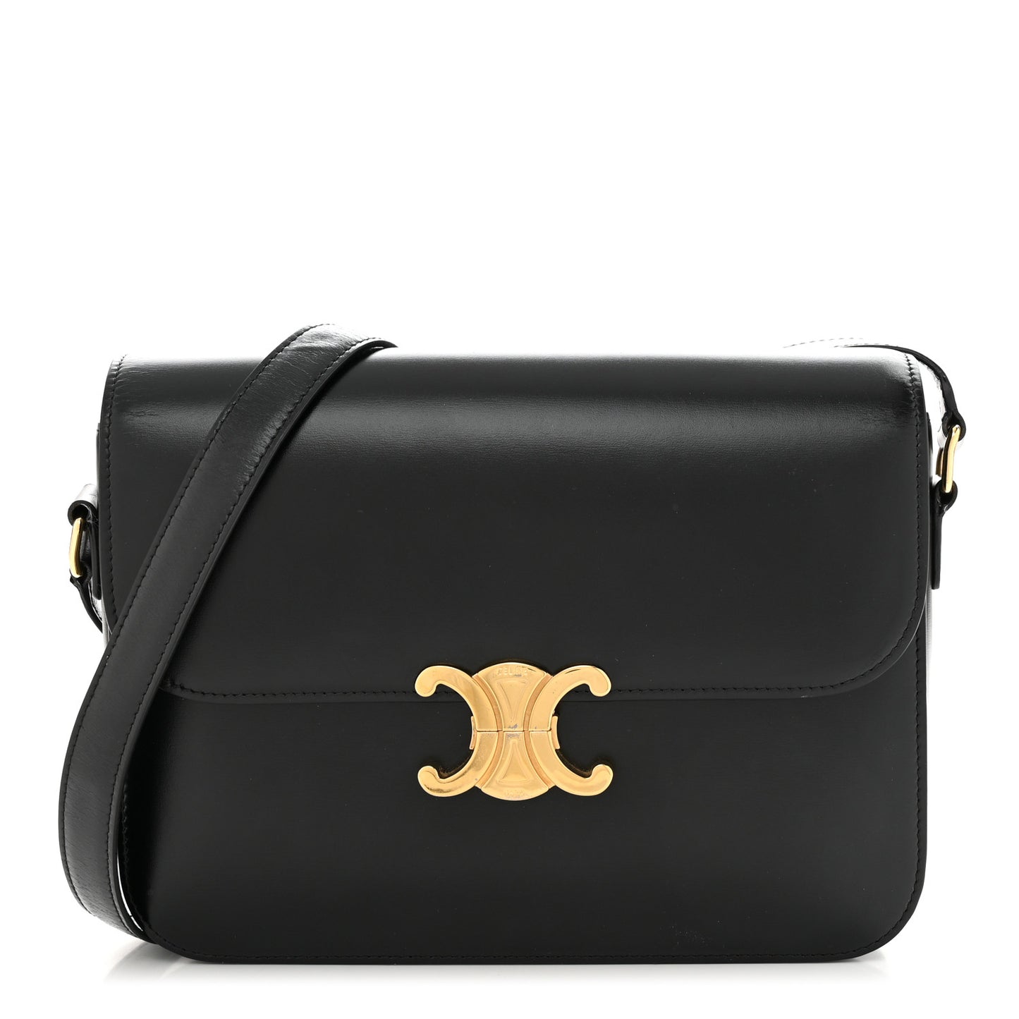 Shiny Calfskin Medium Triomphe Black