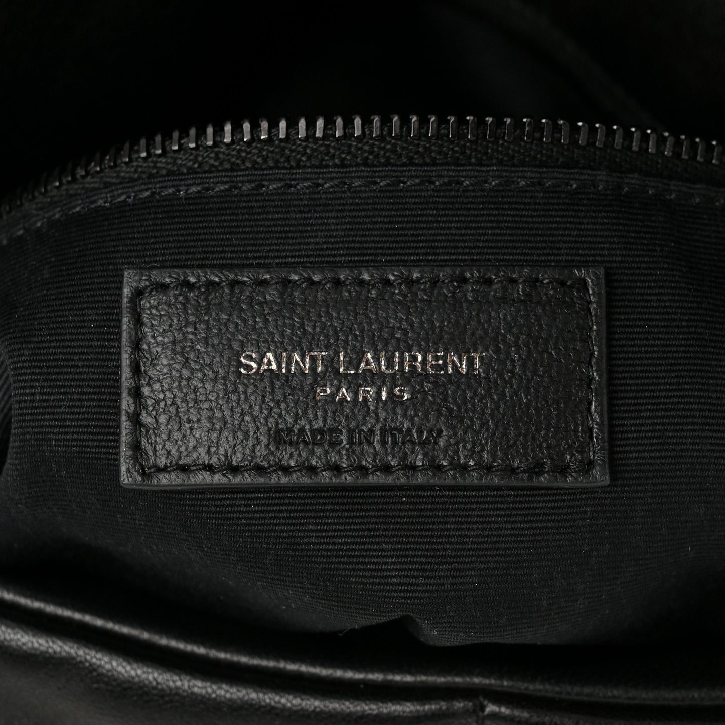 Lambskin Quilted Monogram Monochrome Medium Loulou Puffer Chain Satchel Black
