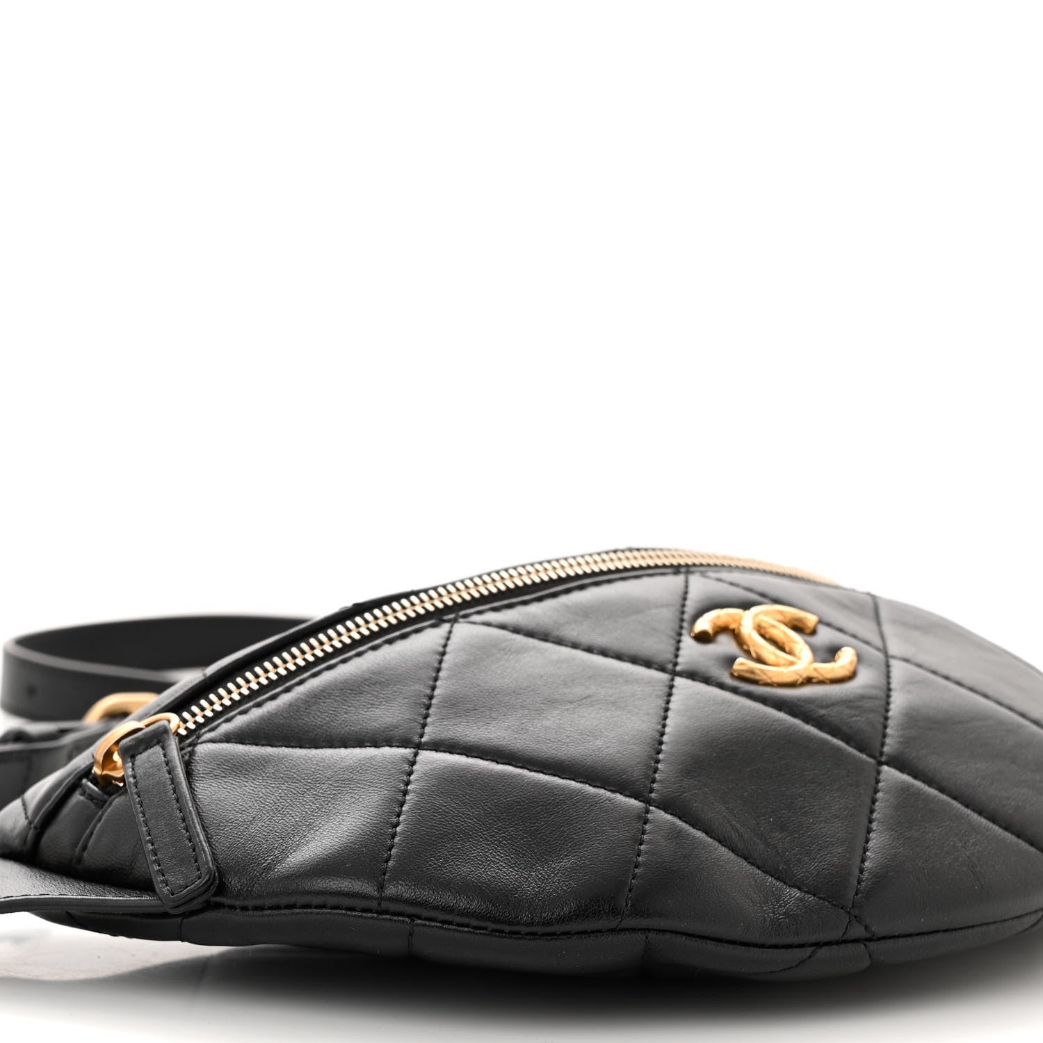 Chanel Lambskin Enamel Quilted Waist Bag Black 8 of 9