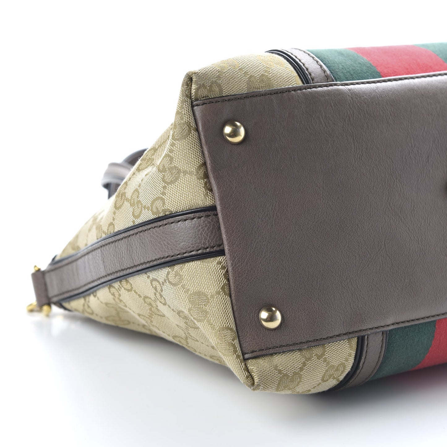 Monogram Web Rania Top Handle Bag Brown