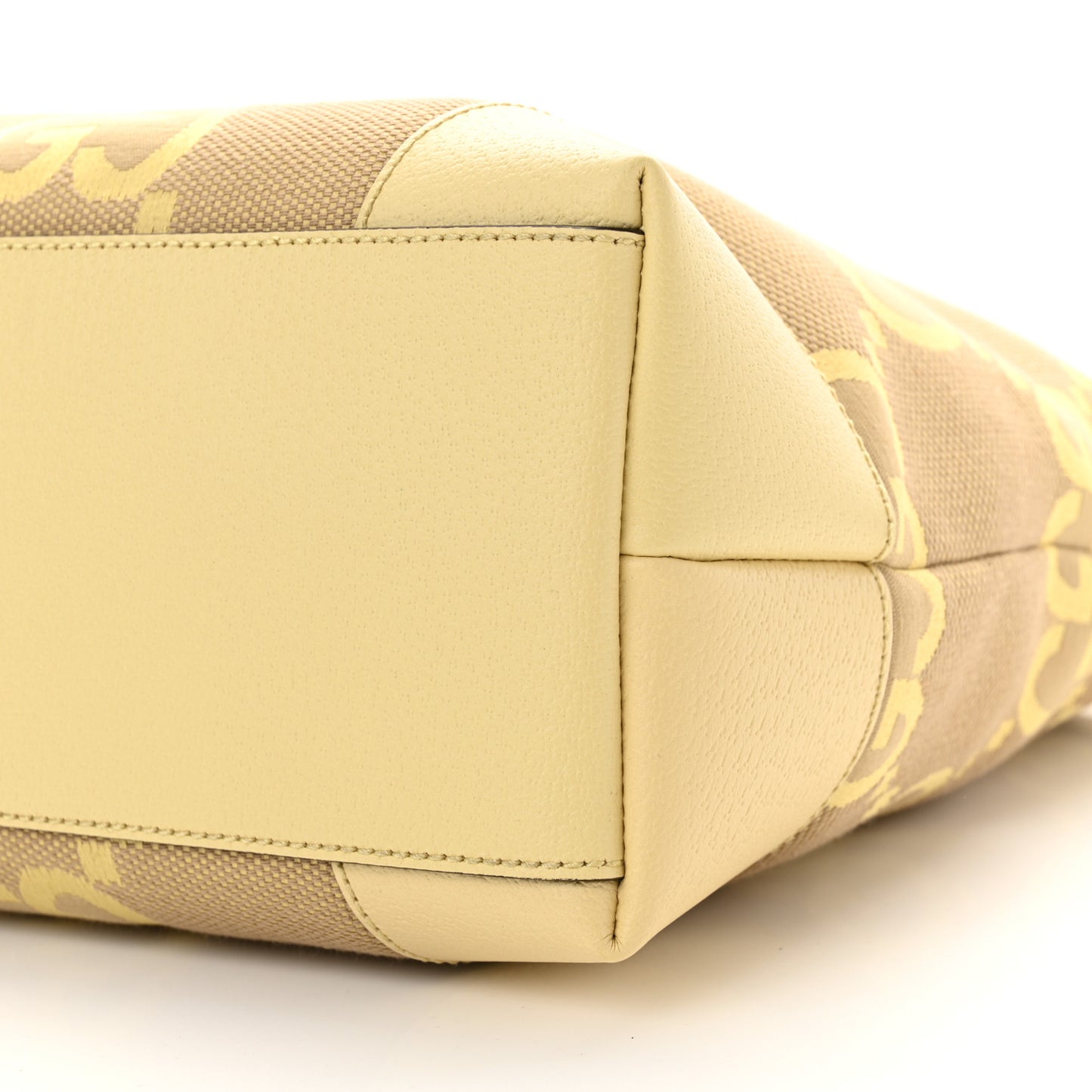 Monogram Jumbo GG Textured Dollar Calfskin Medium Ophidia Shopping Tote Beige Banana