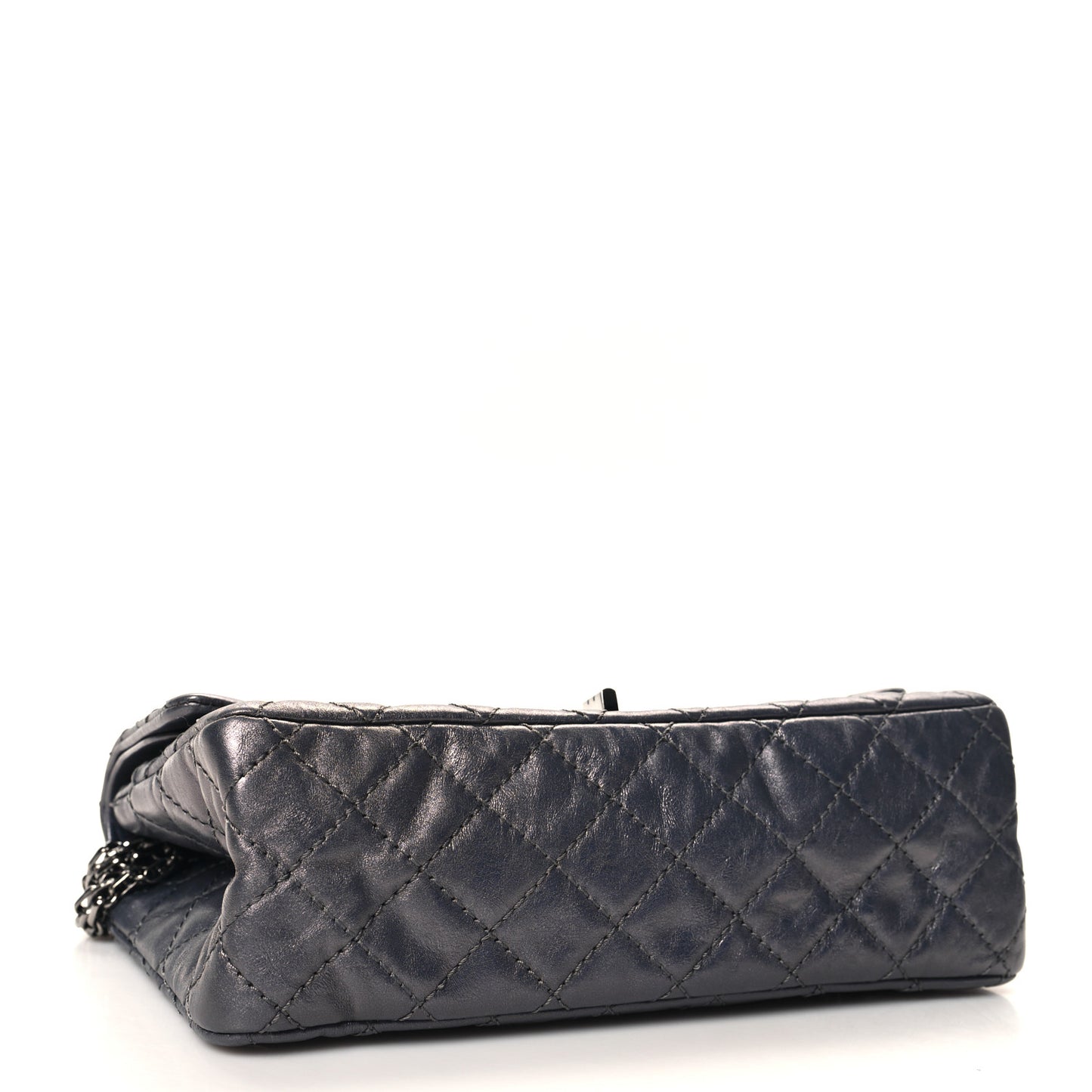 Metallic Aged Calfskin 2.55 Reissue 225 Flap Dark Silver
