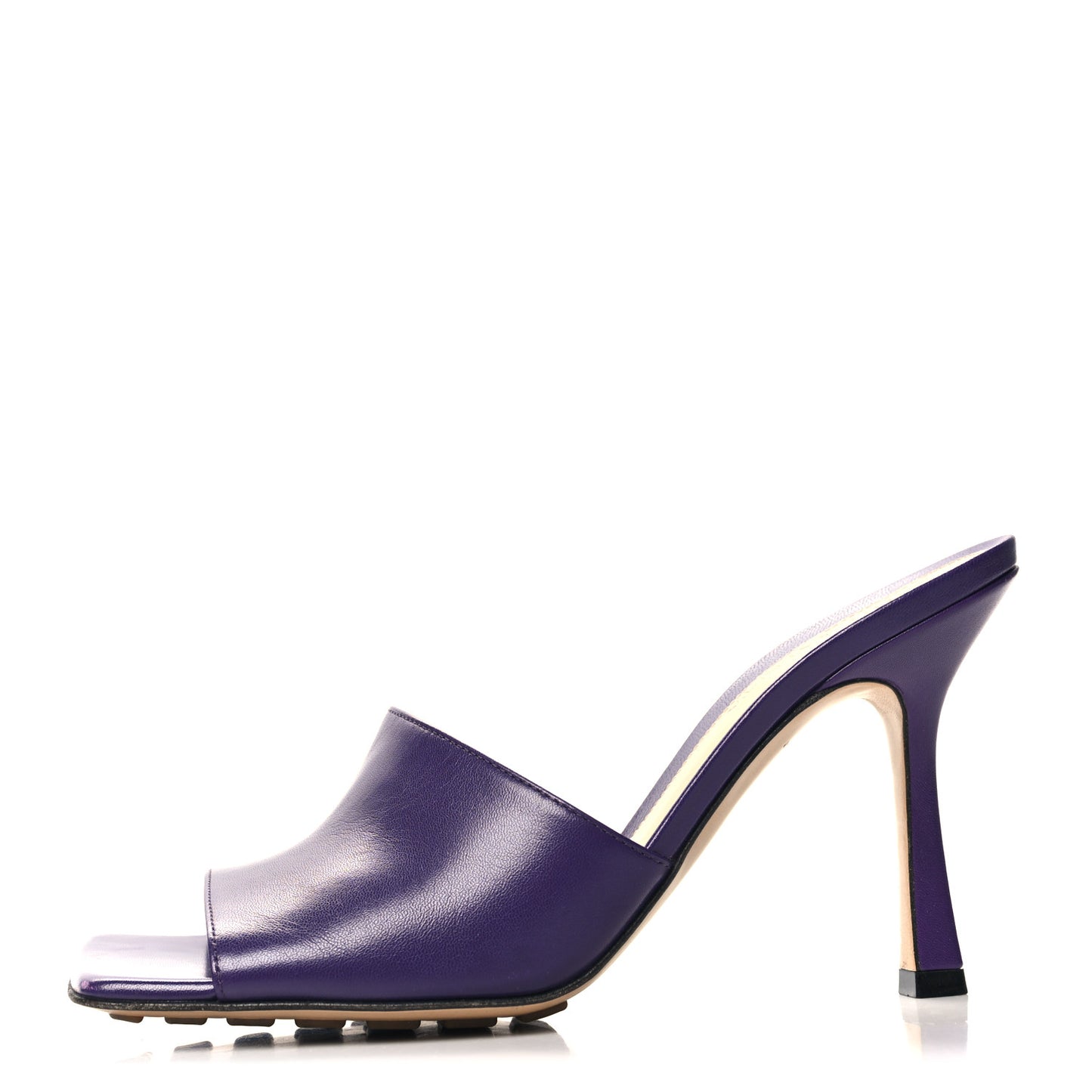 Lambskin Stretch Mule Sandals 37 Plum