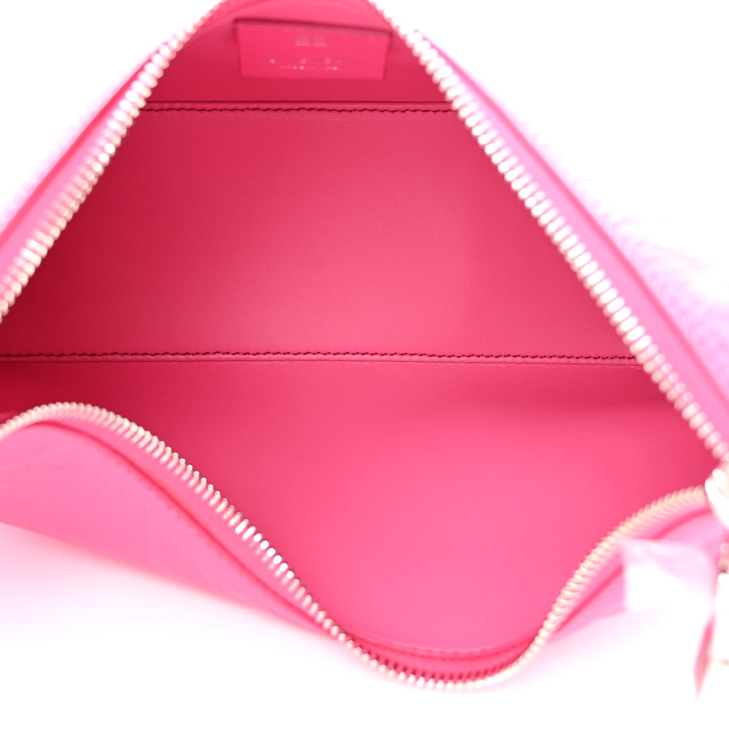 Tumbled Calfskin Small Moon Cut Out Shoulder Bag Neon Pink