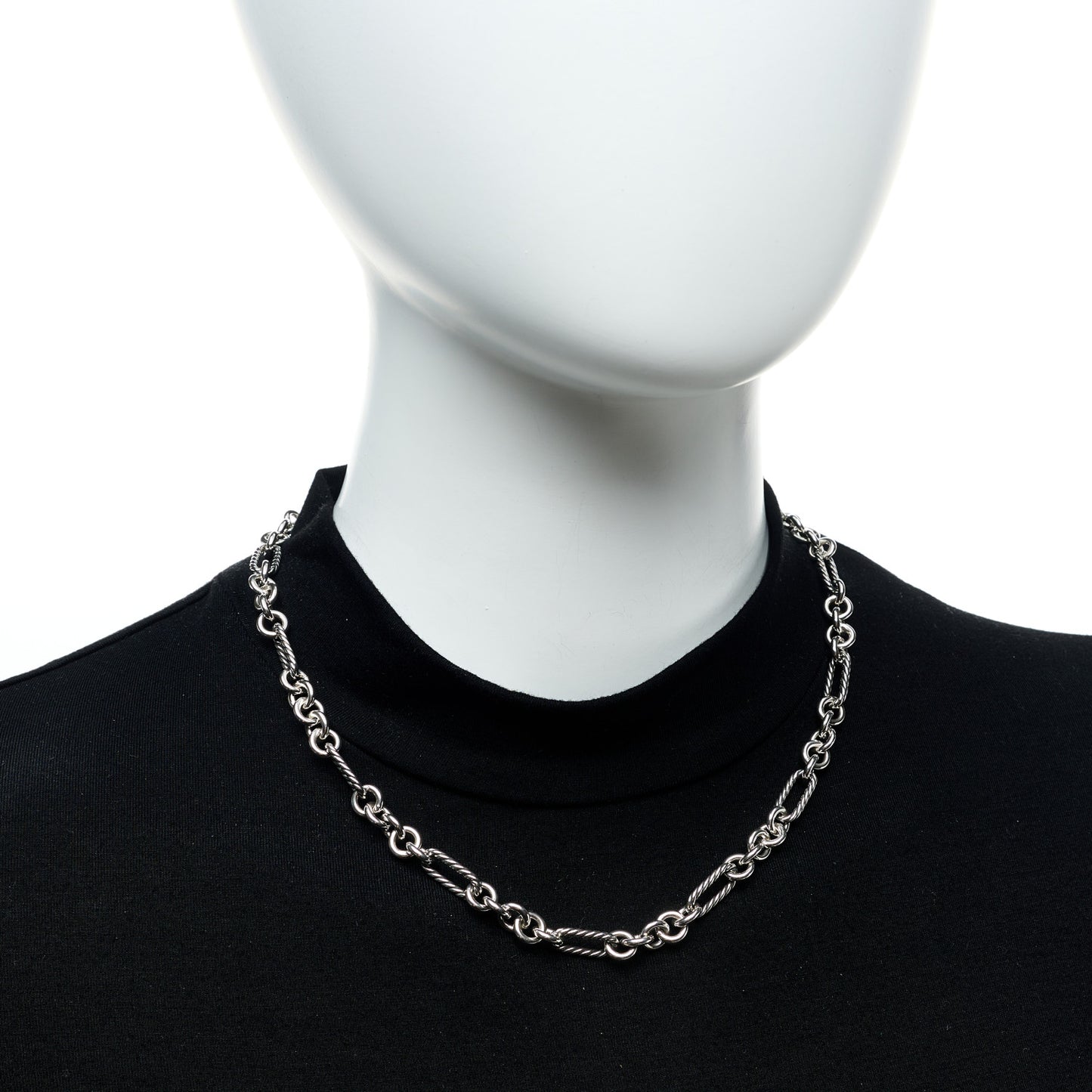 Sterling Silver 18K Yellow Gold Link Figaro Link Toggle Necklace