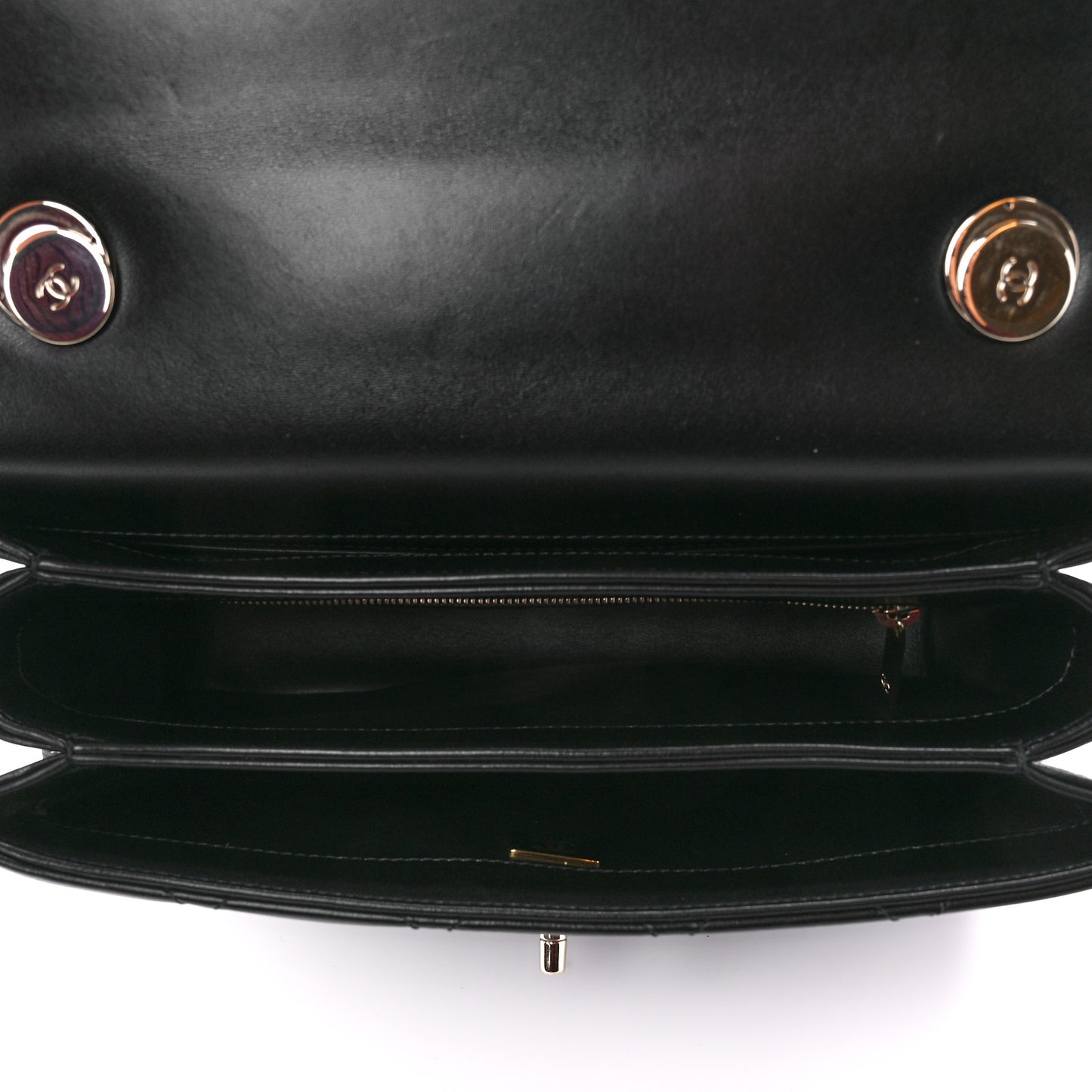 Lambskin Quilted Small Trendy CC Dual Handle Flap Bag Black