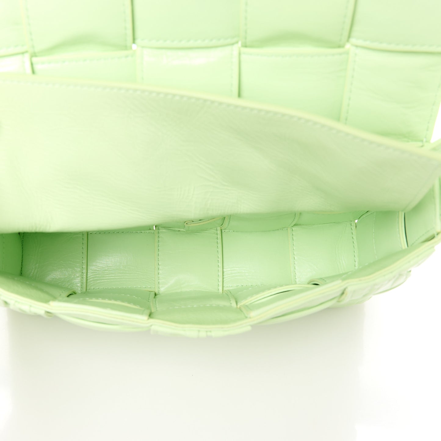 Calfskin Intreccio Plisse Cassette Crossbody Bag Fennel