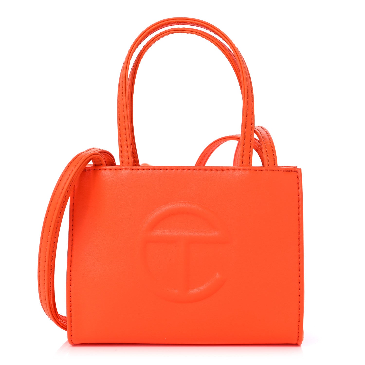 Telfar Vegan Leather Small Shopping Bag Orange 1 of 9