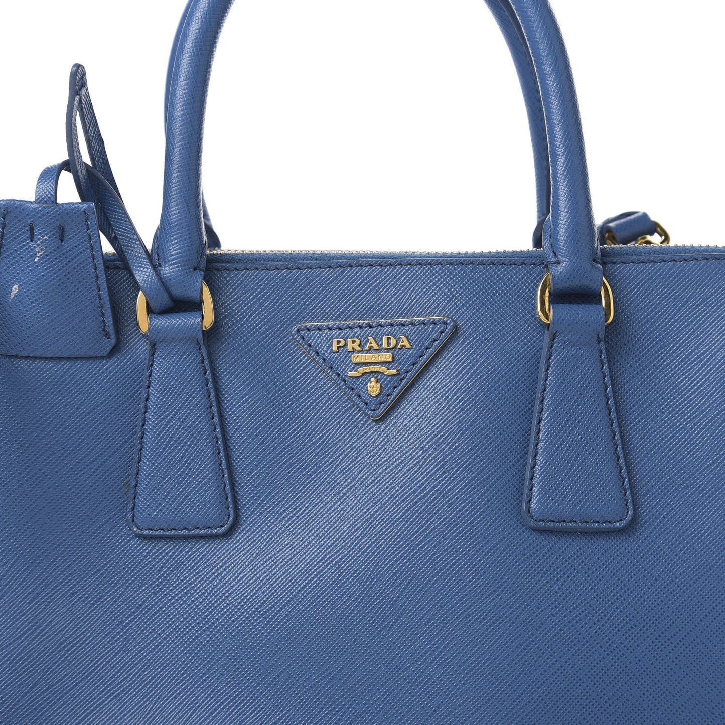Saffiano Mini Galleria Double Zip Tote Cobalto