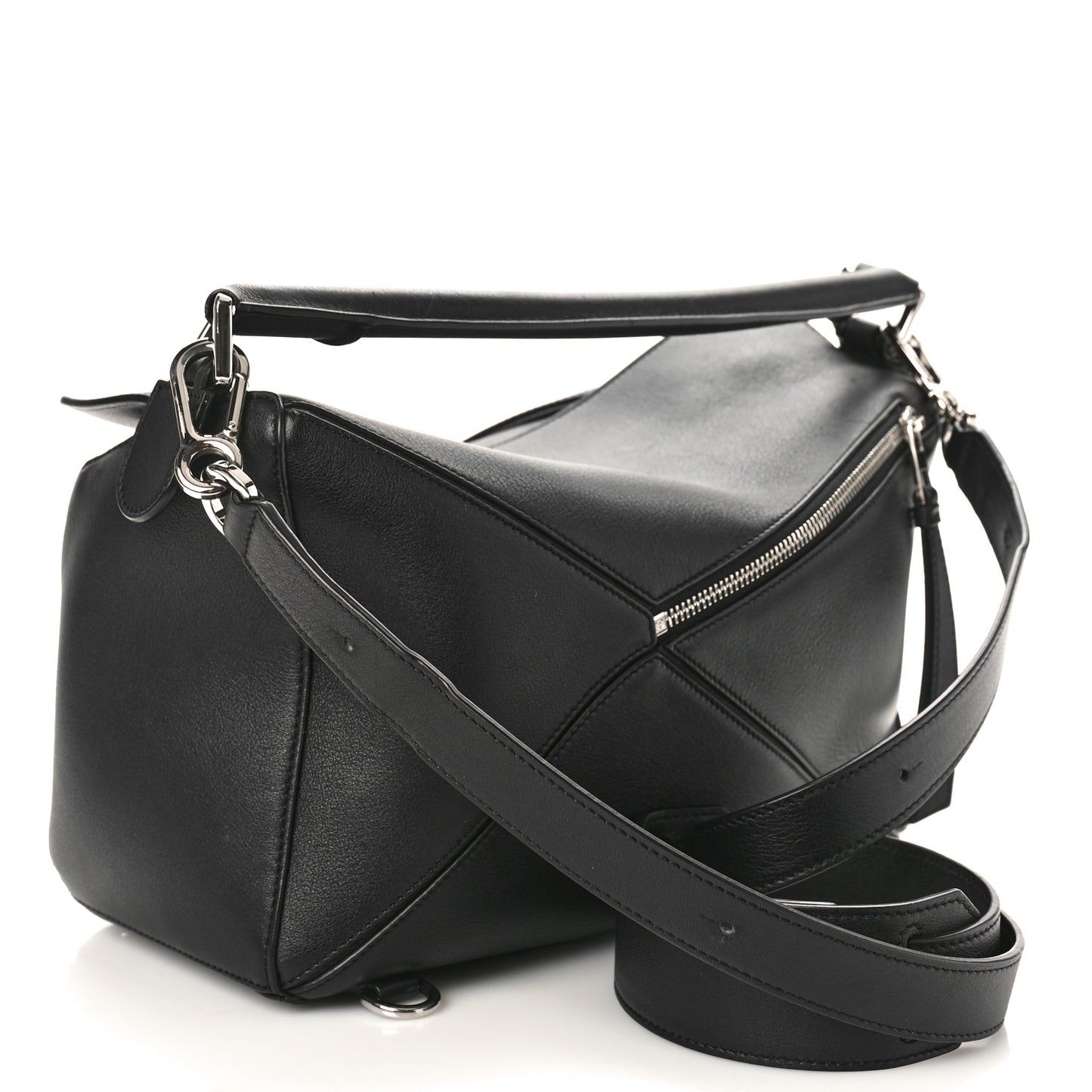 Calfskin Medium Puzzle Bag Black