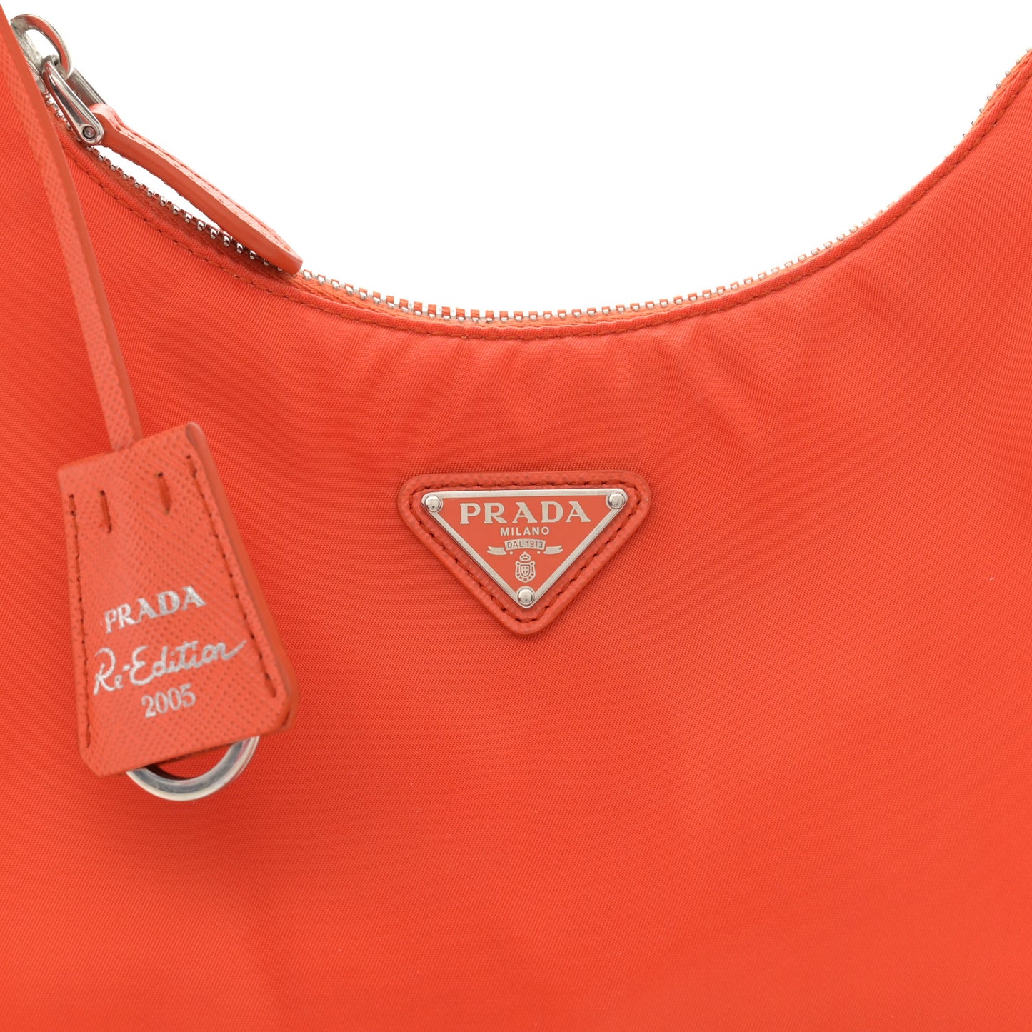 Re-Nylon Saffiano Mini Re-Edition 2005 Bag Arancio