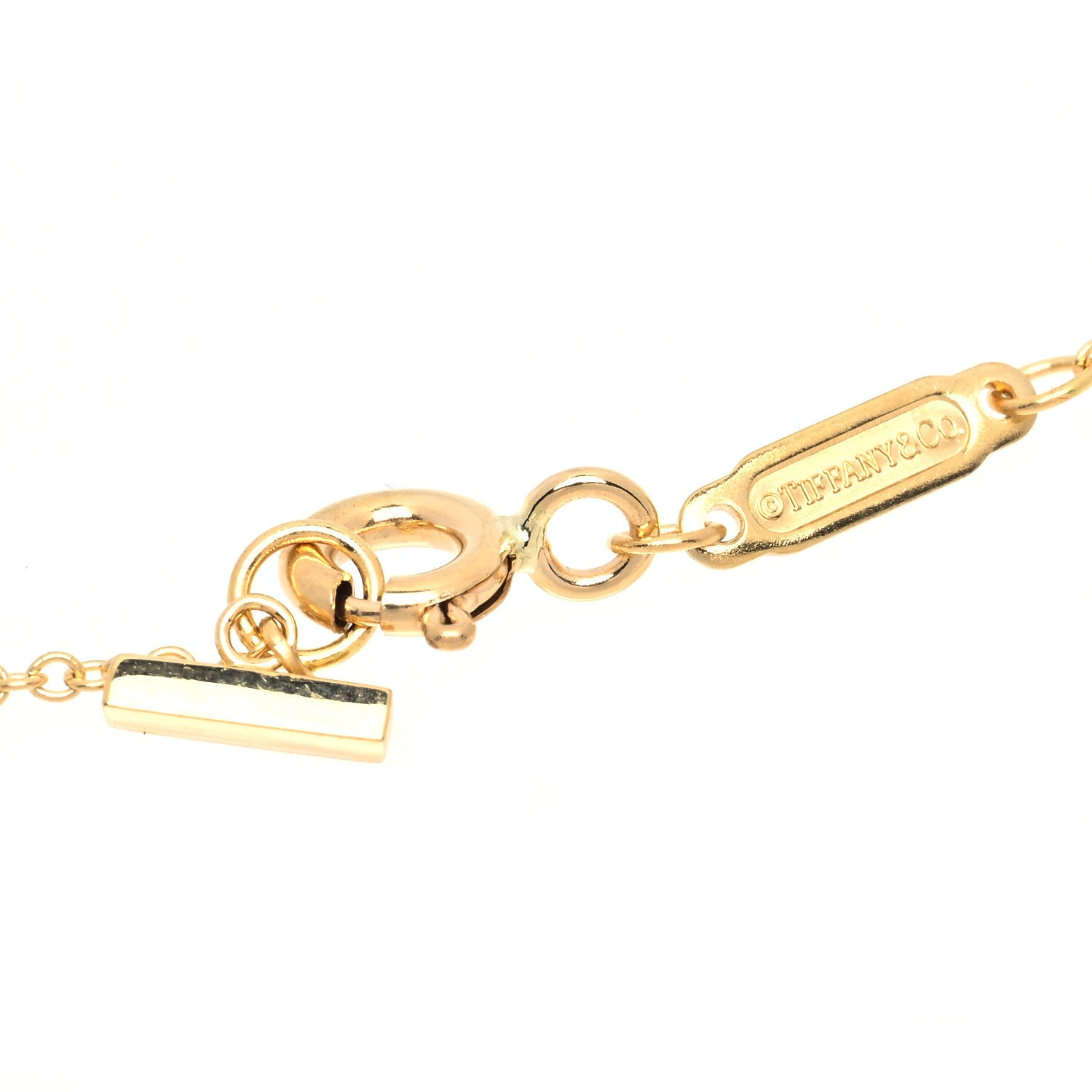 Tiffany 18K Yellow Gold Small T Smile Pendant Necklace 5 of 6