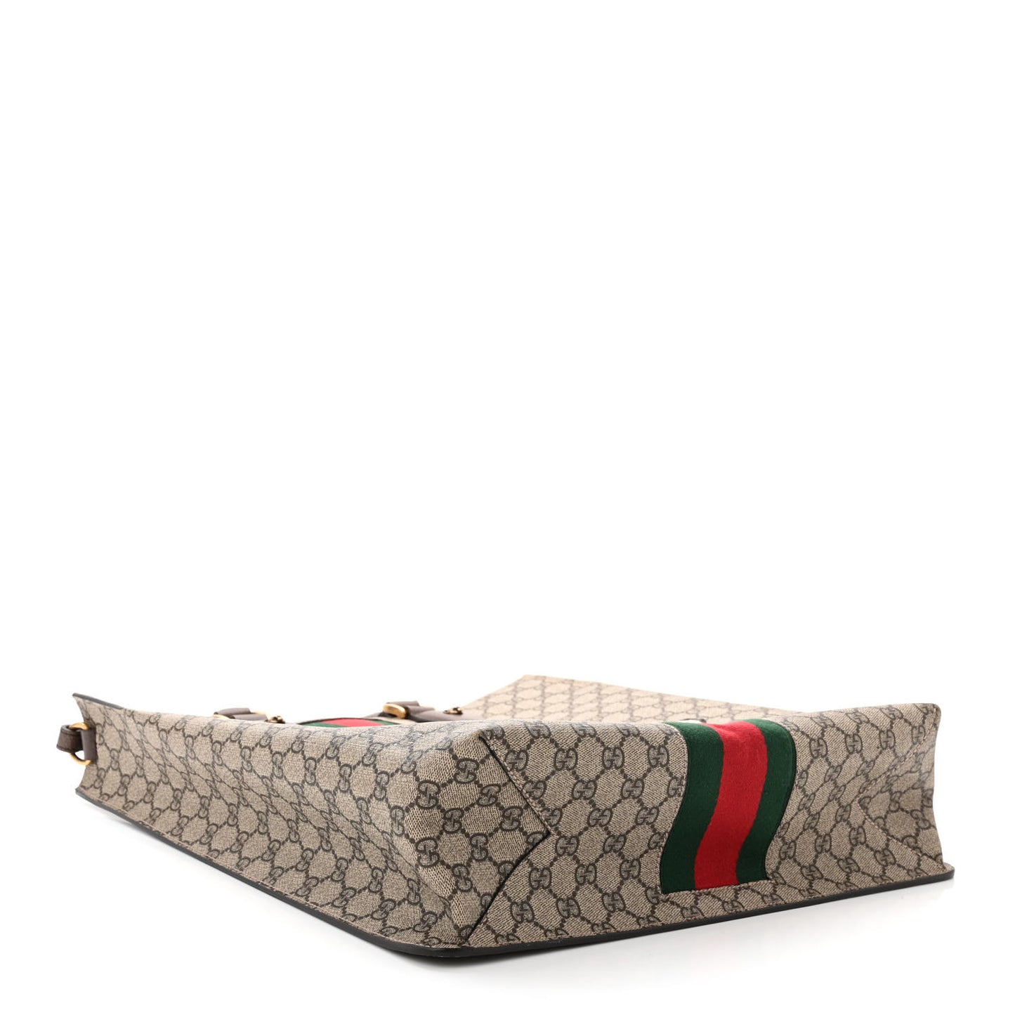 GG Supreme Monogram Web Animalier Bee Vertical Tote Brown