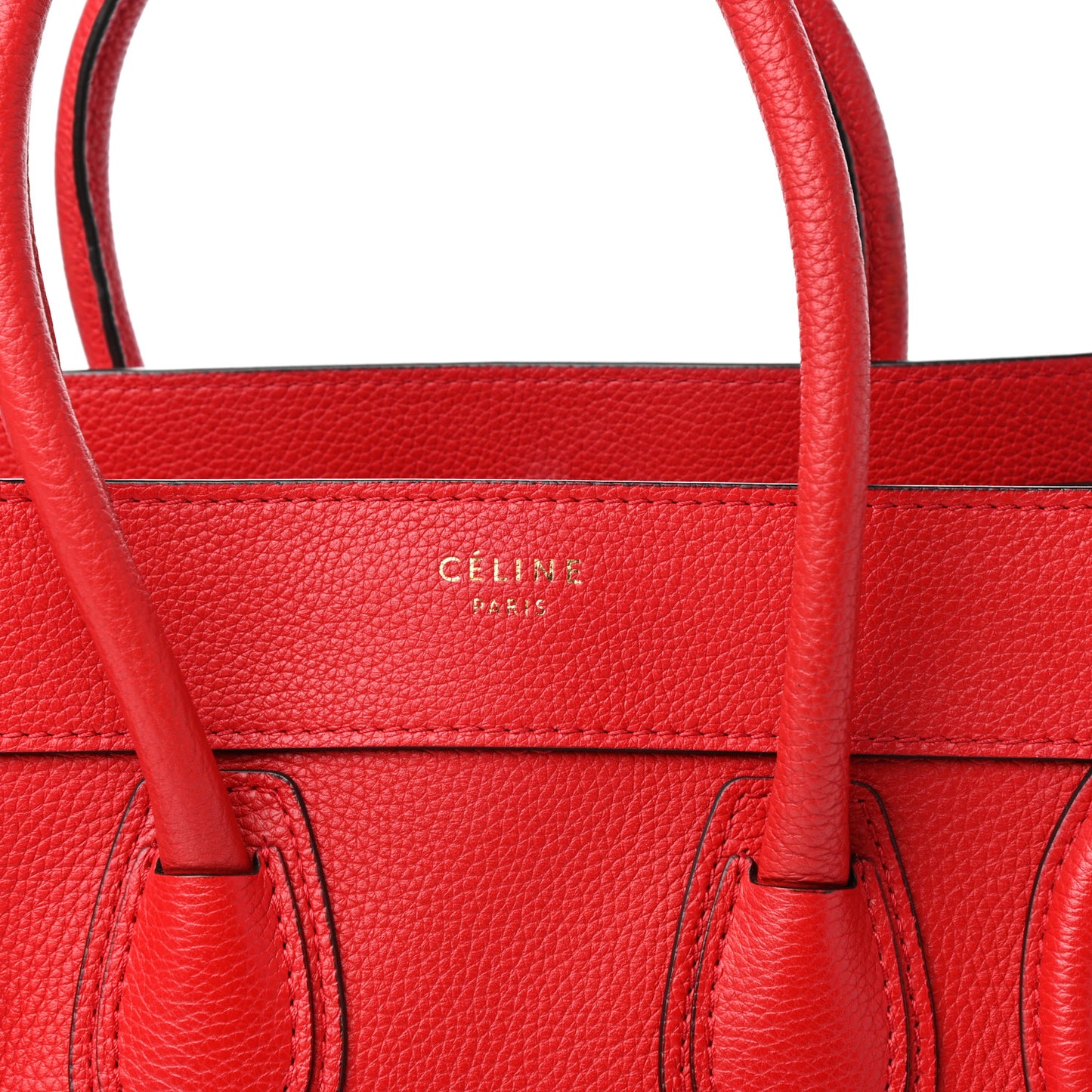 Drummed Calfskin Micro Luggage Red