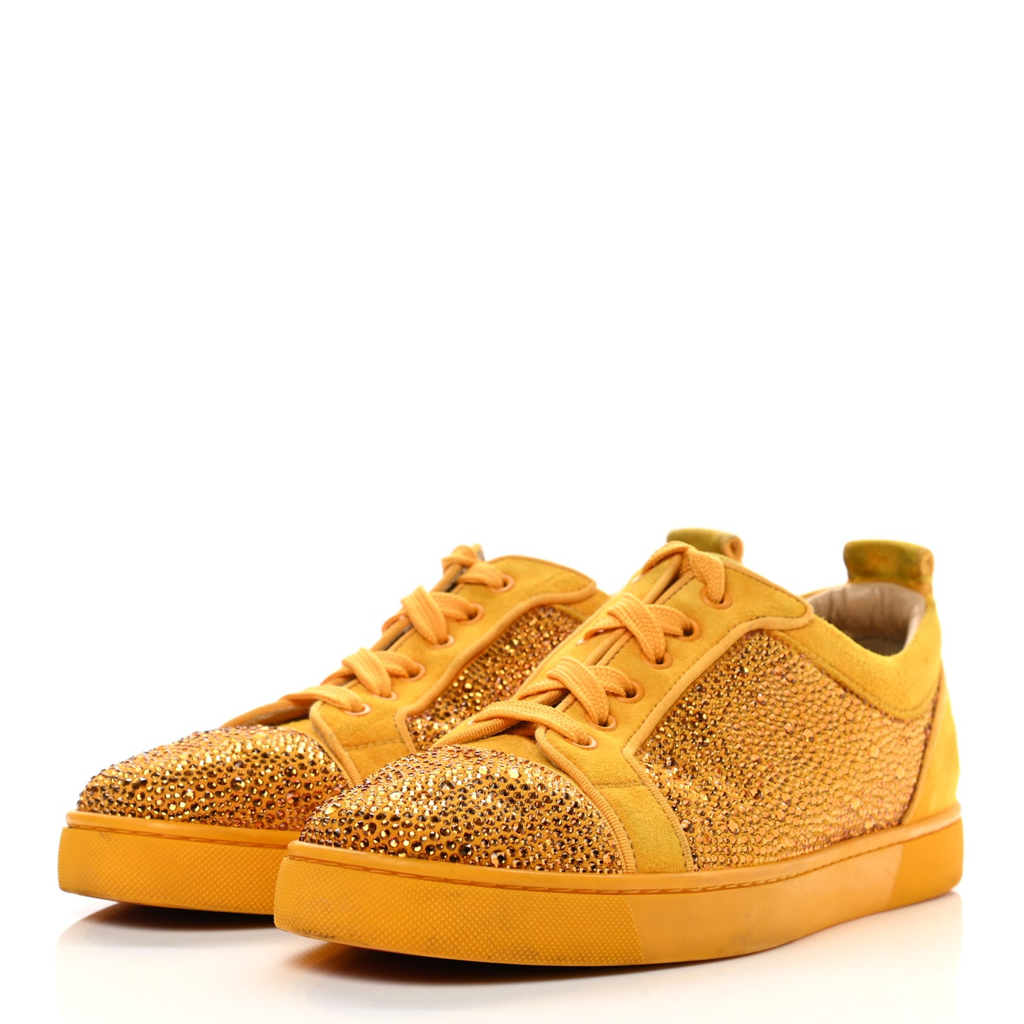 Calfskin Veau Velours Strass Louis Junior Flat Sneakers 41 Topaz