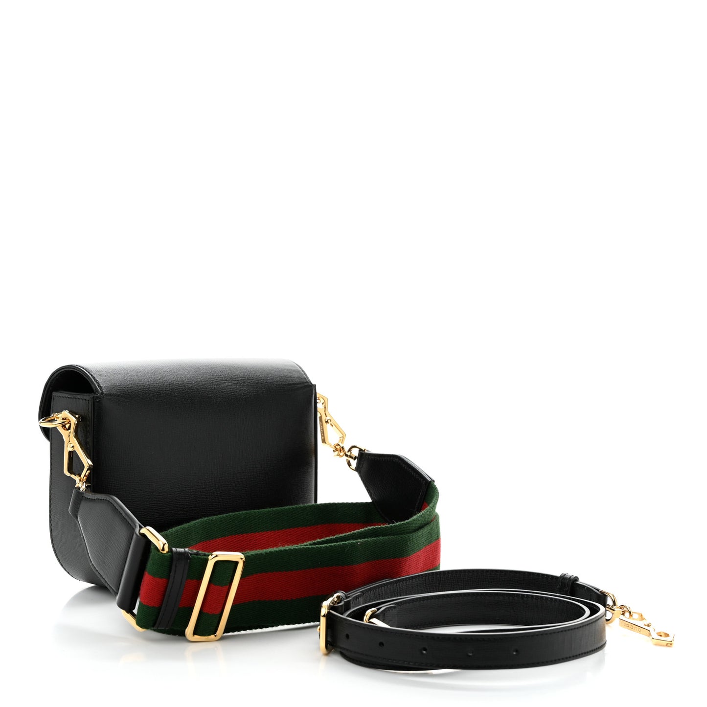 Azalea Calfskin Web Mini Horsebit 1955 Shoulder Bag Black