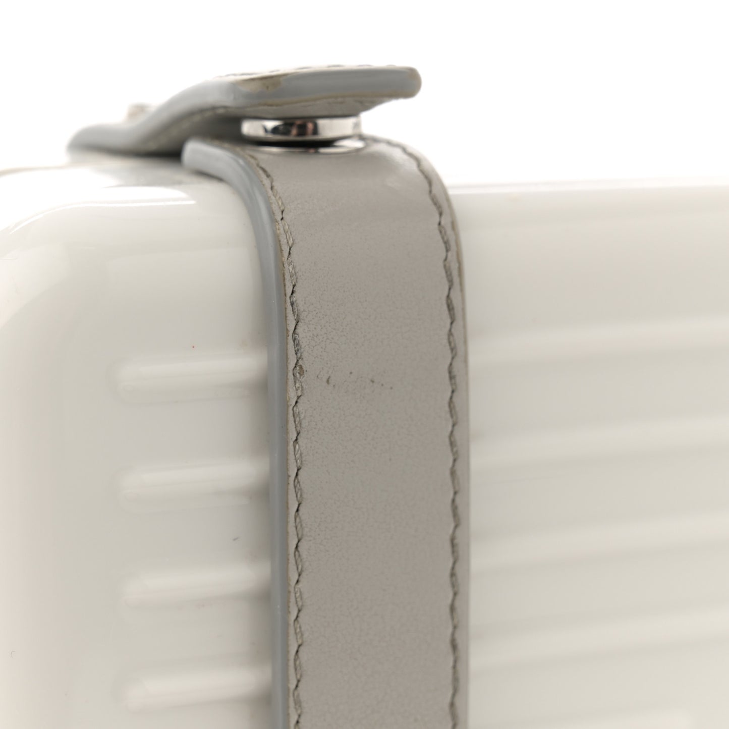 Gloss Polycarbonate Personal Cross-Body Bag White Grey