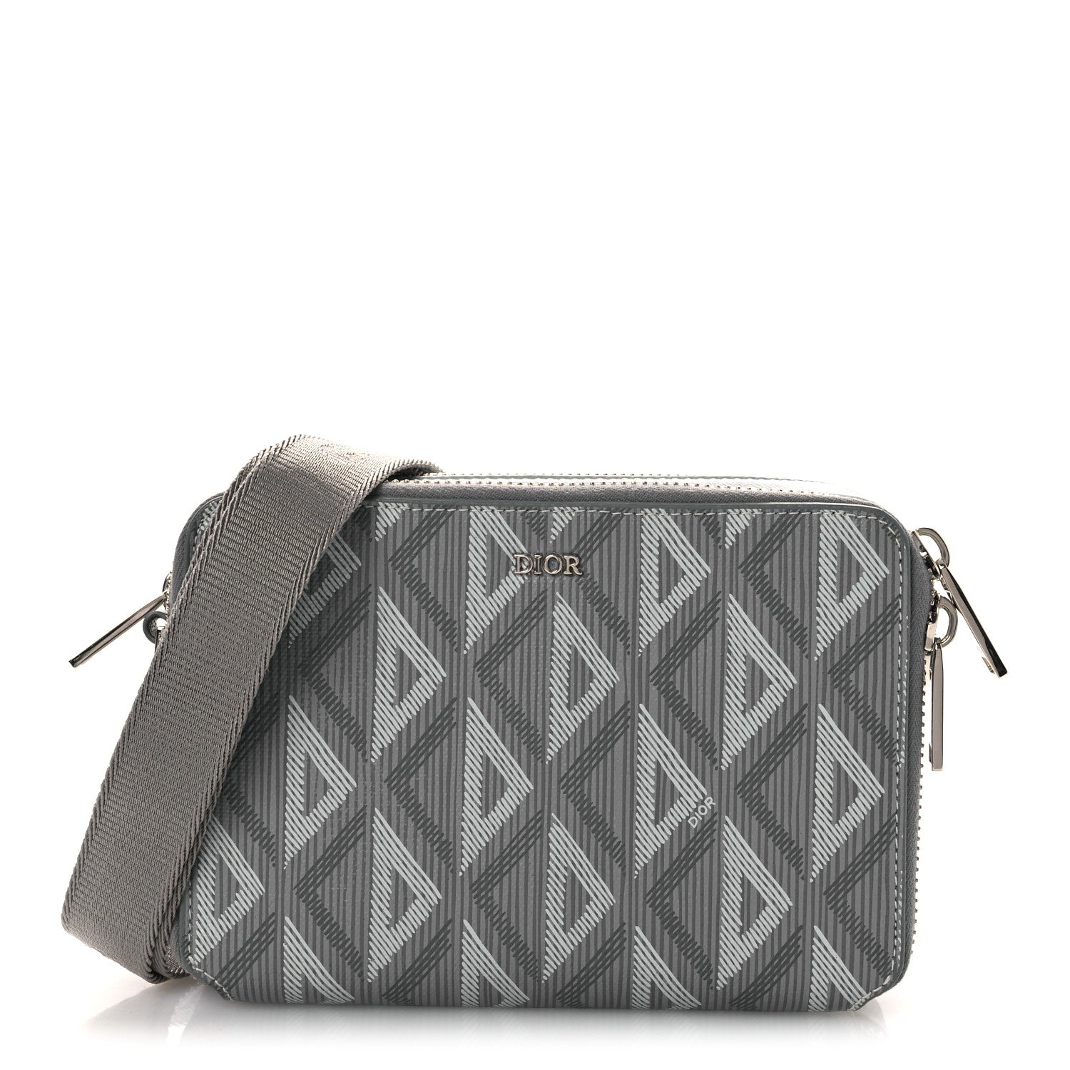 Christian Dior Coated Canvas CD Diamond Messenger Pouch Grey