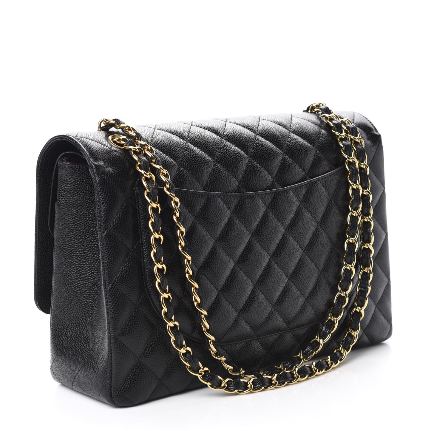 Caviar Quilted Maxi Double Flap Black