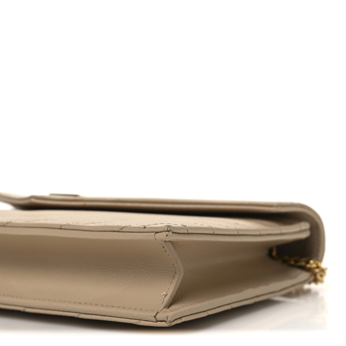 Grain De Poudre Matelasse Chevron Monogram Envelope Chain Wallet Nude Powder