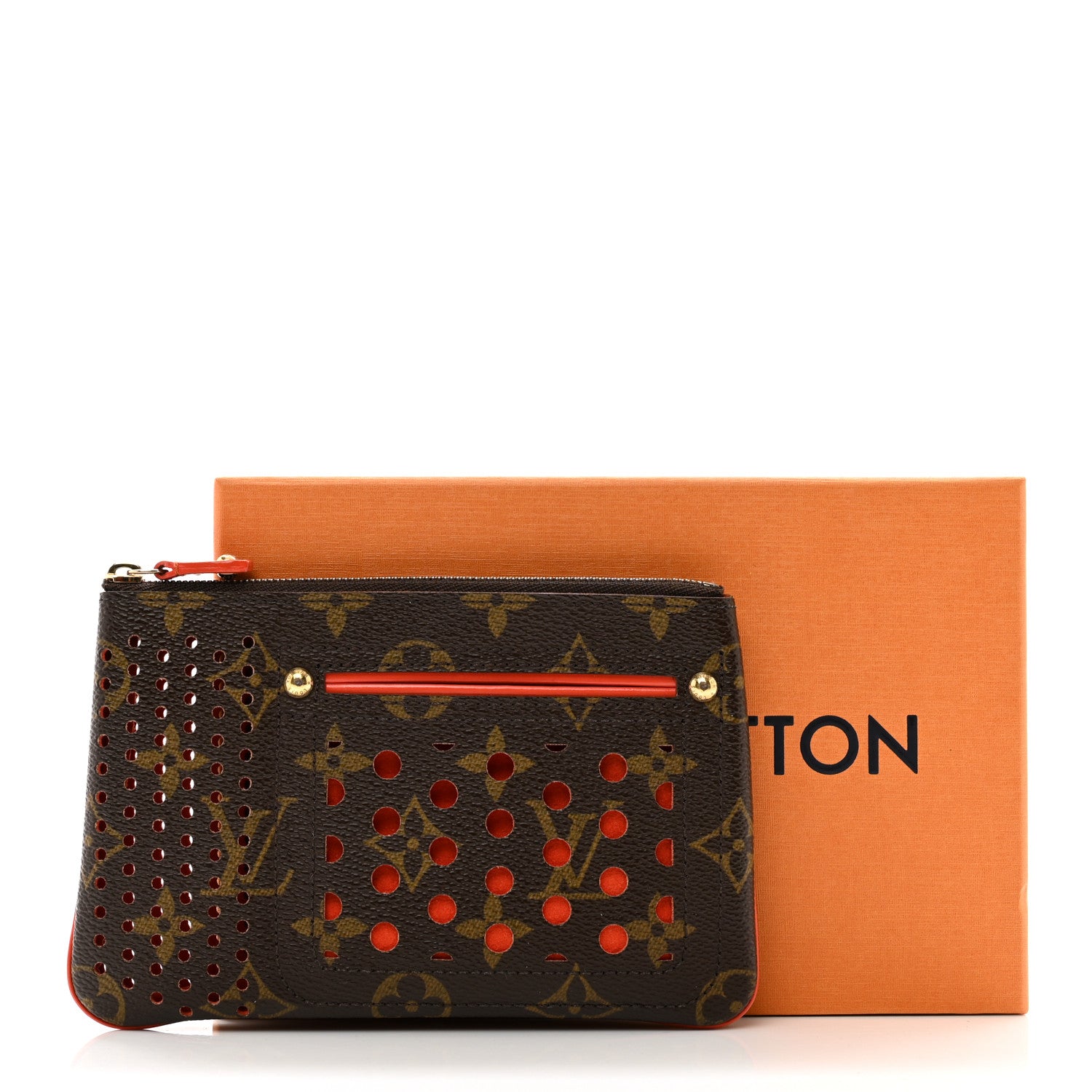 Louis Vuitton Monogram Perforated Pochette Plat Orange 3 of 7