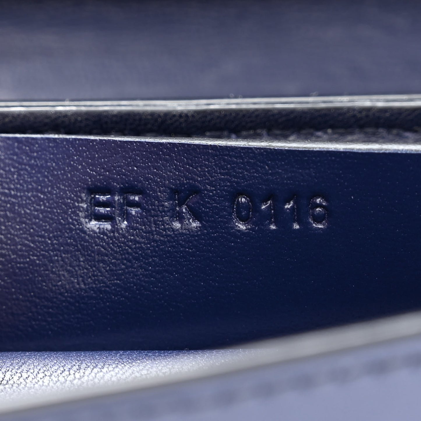 Calfskin Bow Cut Chain Wallet Navy