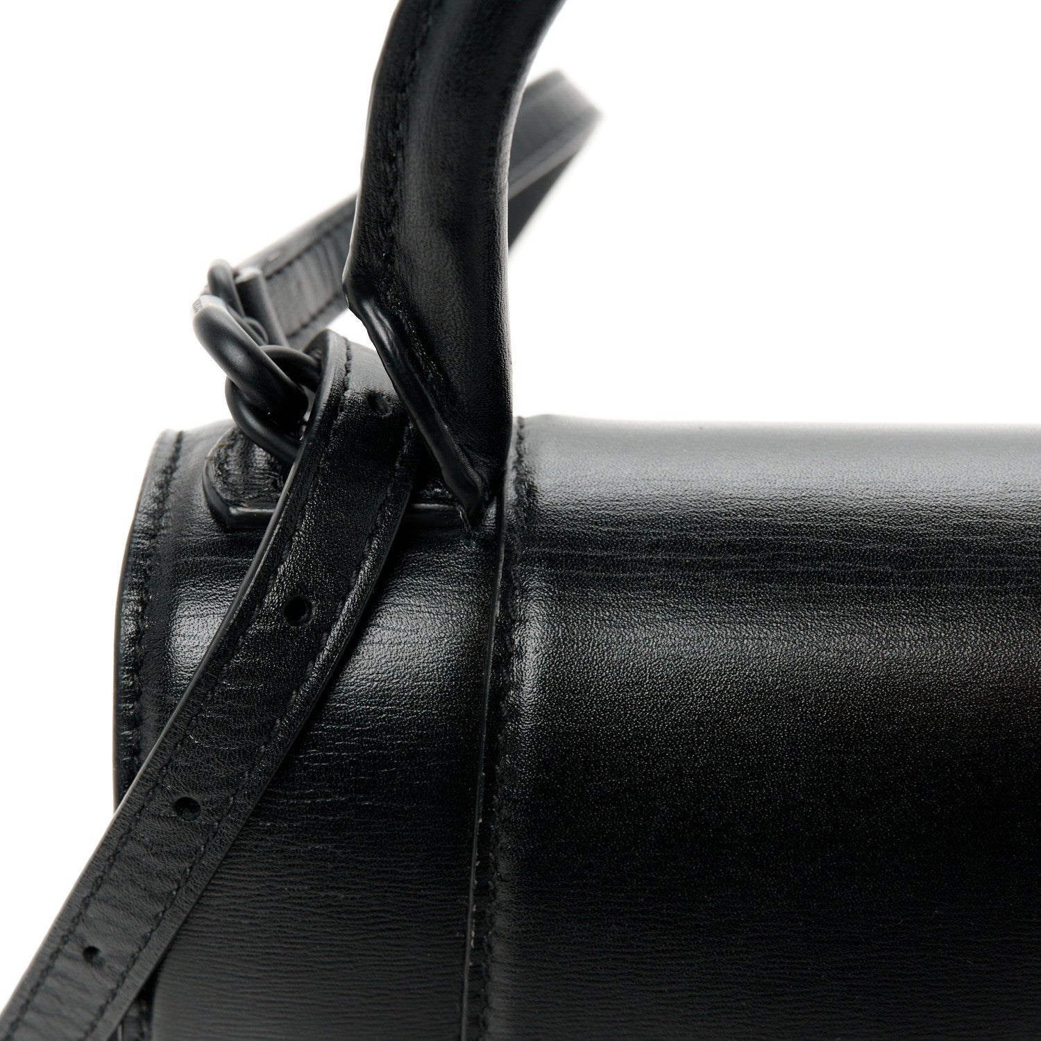 Balenciaga Shiny Box Calfskin Strass Hourglass Top Handle Bag XS Black 11 of 11