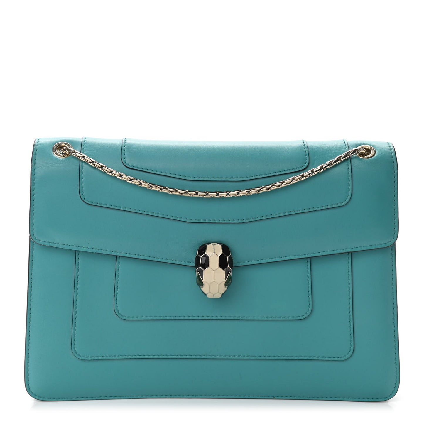 Calfskin Serpenti Forever Shoulder Bag Tropical Turquoise