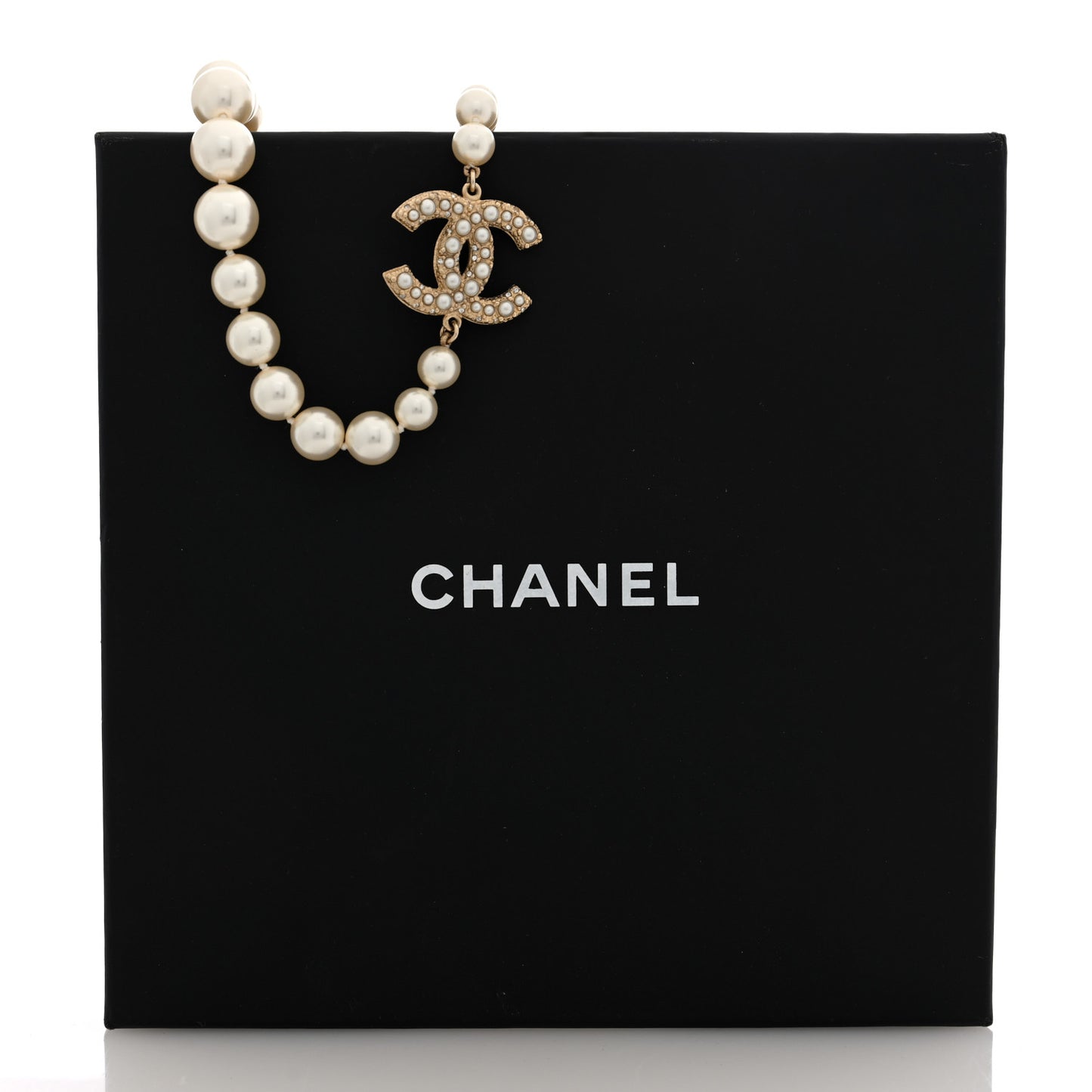 Pearl CC 100th Anniversary Necklace Light Gold