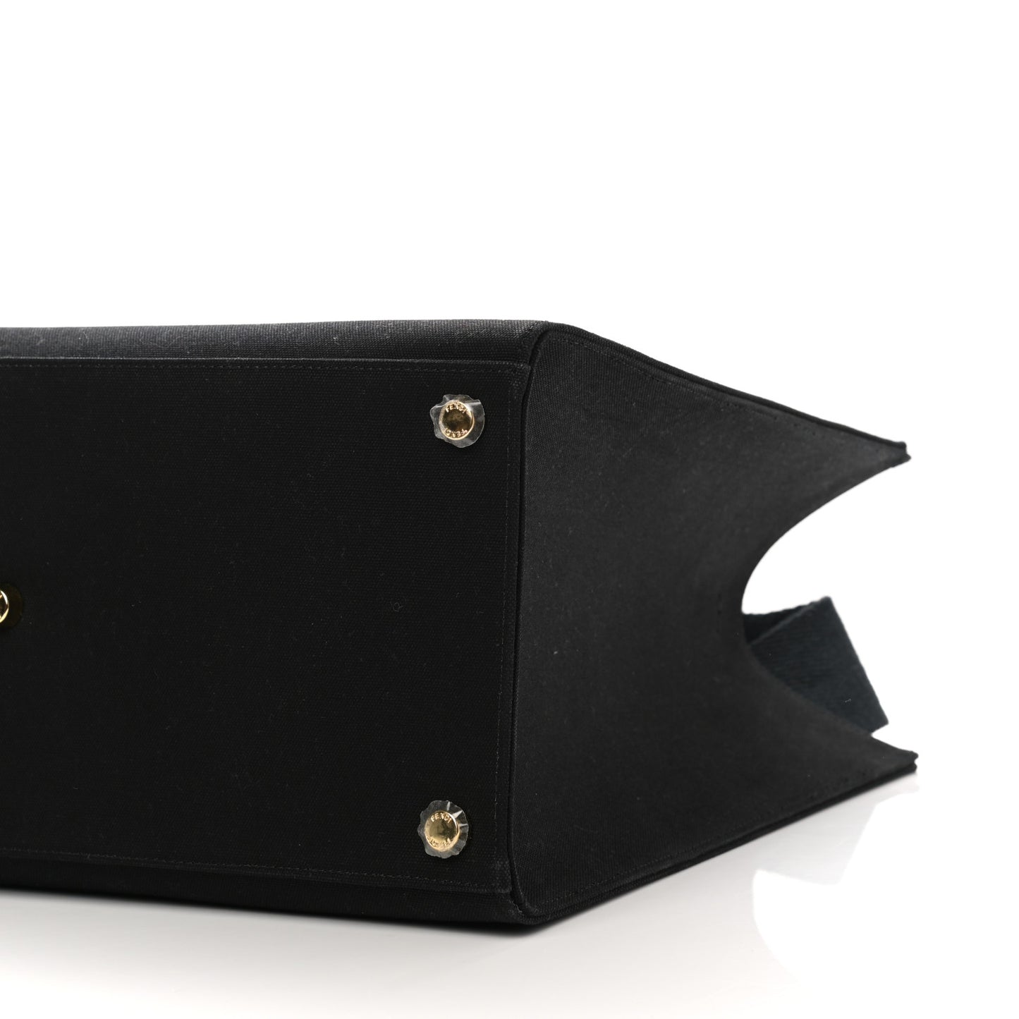 X VERSACE Cotton Canvas Cuoio Romano Fendace Logo Embroidered Signature Shopping Tote Black Gold
