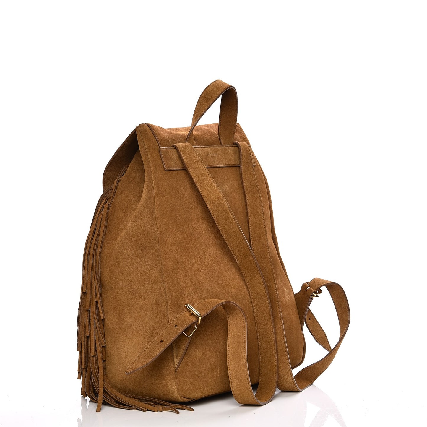 Suede Calfskin Fringe Festival Backpack Light Ocre