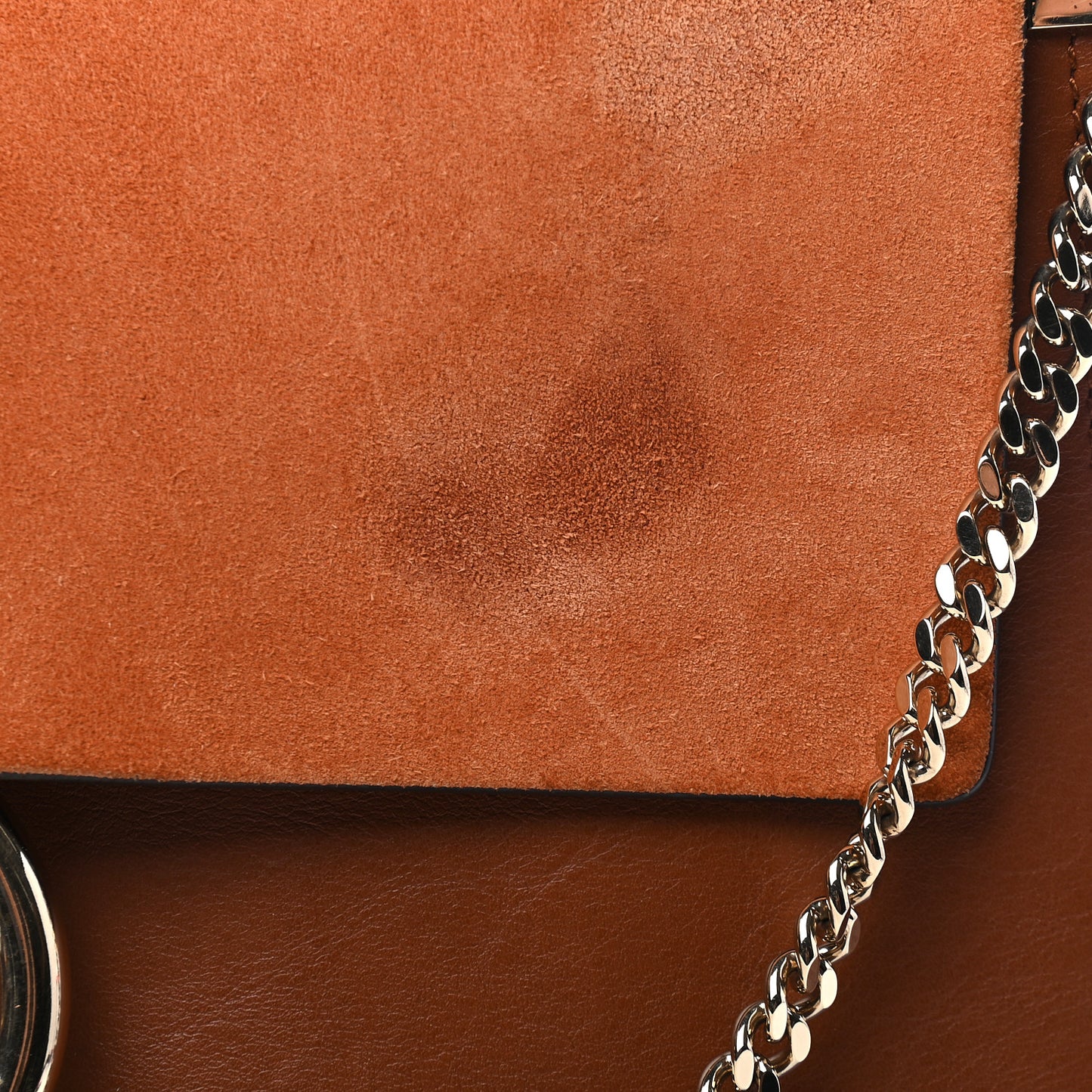 Suede Calfskin Medium Faye Shoulder Bag Tobacco
