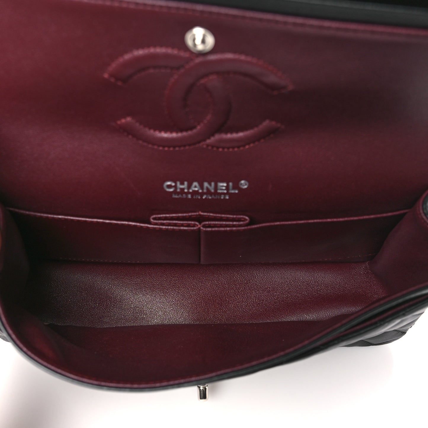 Lambskin Quilted Medium Double Flap Black