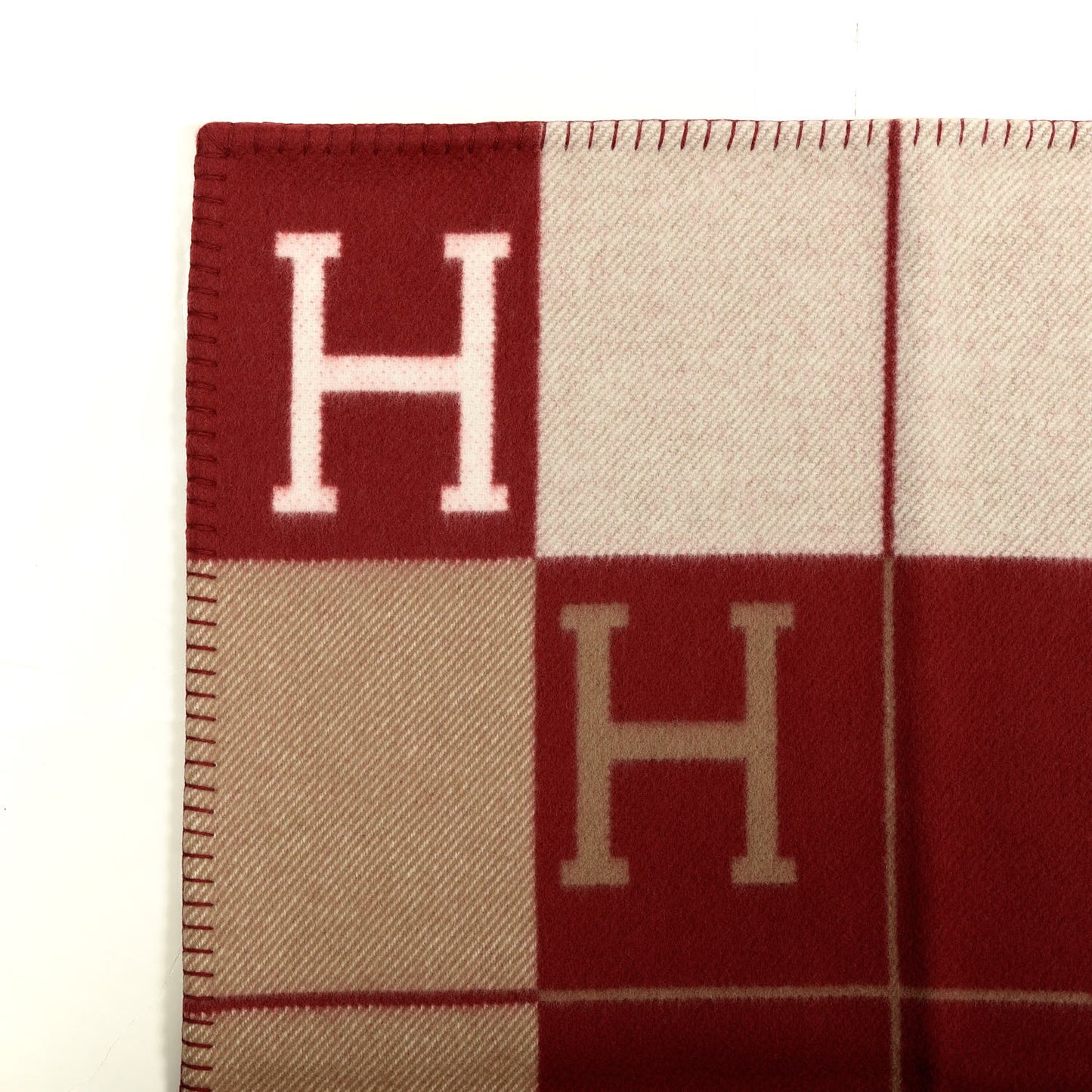Wool Cashmere Avalon III Blanket Ecru Rouge H