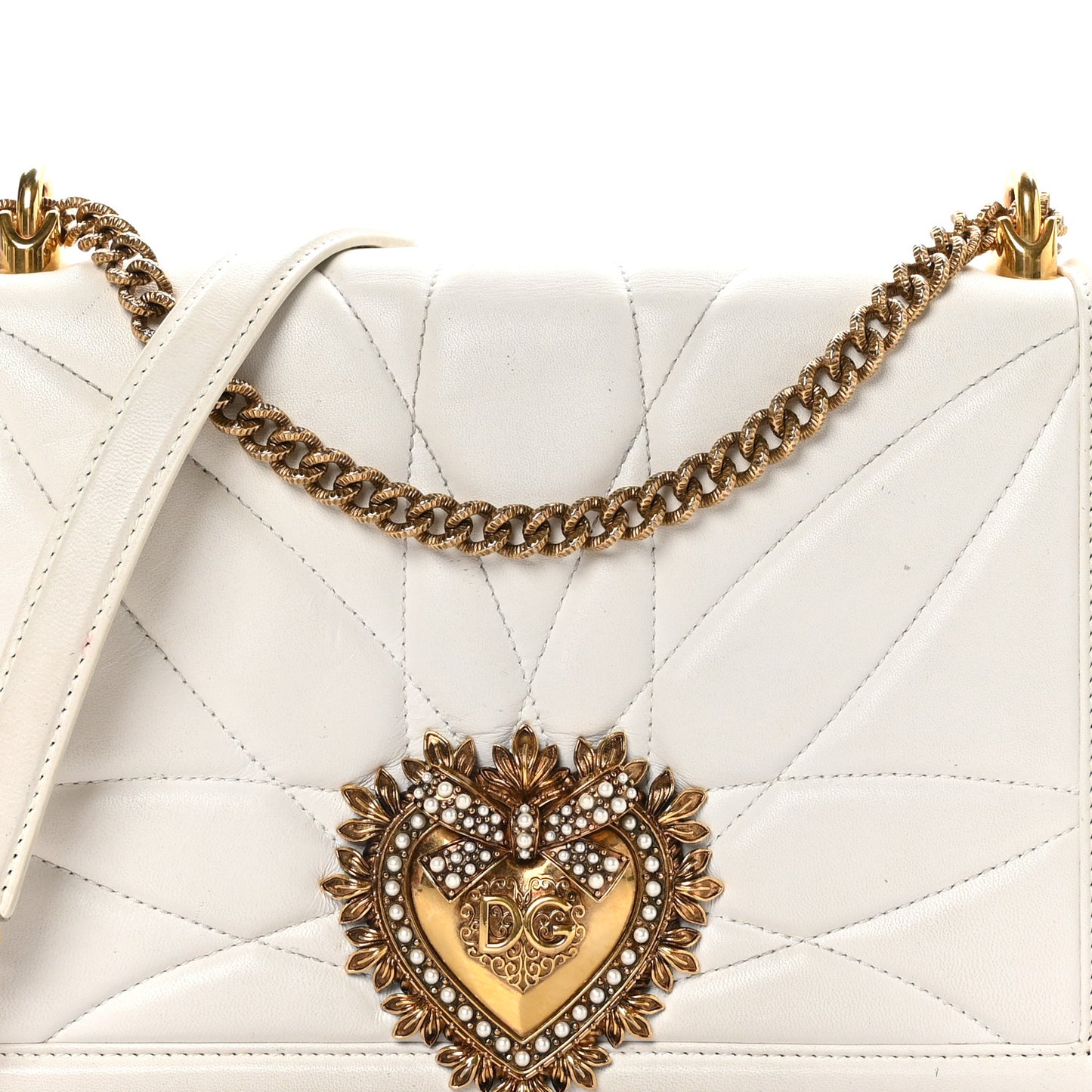 Calfskin Large Devotion Crossbody Bag White