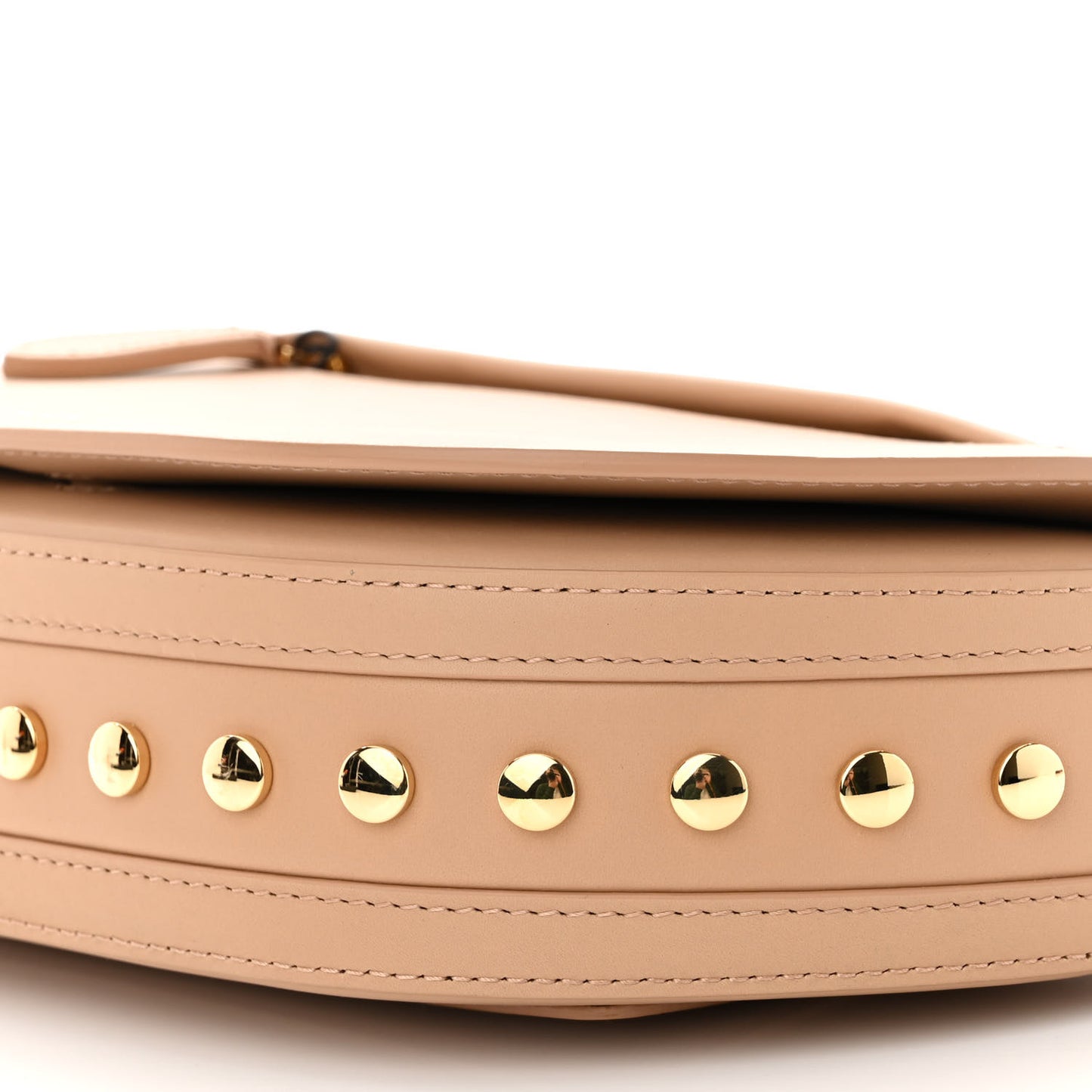 Calfskin Studded Small Olympia Shoulder Bag Cool Beige
