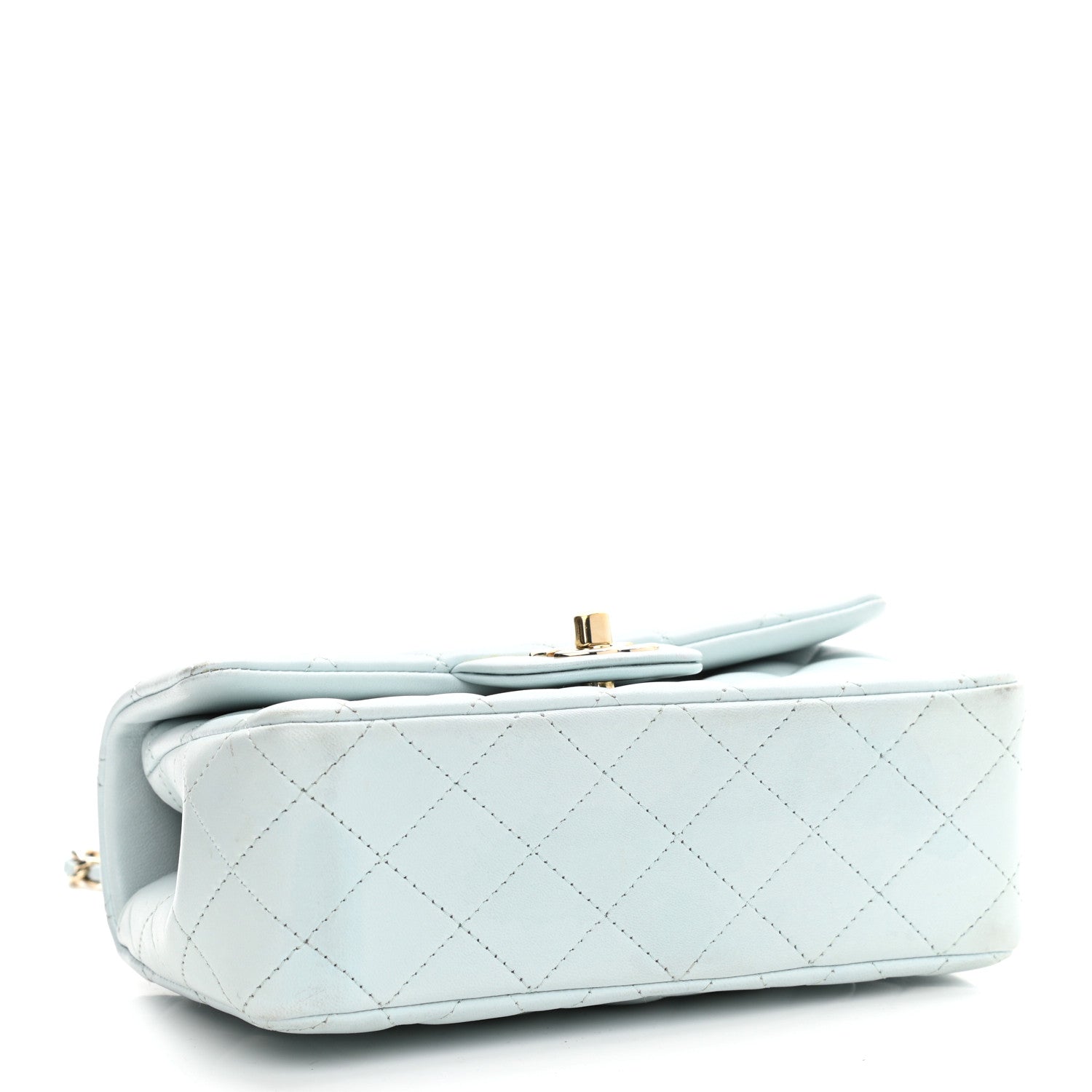 Chanel Lambskin Quilted Mini Top Handle Rectangular Flap Light Blue 4 of 13