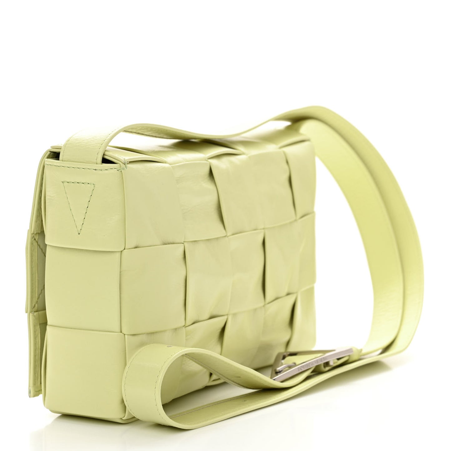 Calfskin Intrecciato Cassette Crossbody Bag Lemon Washed