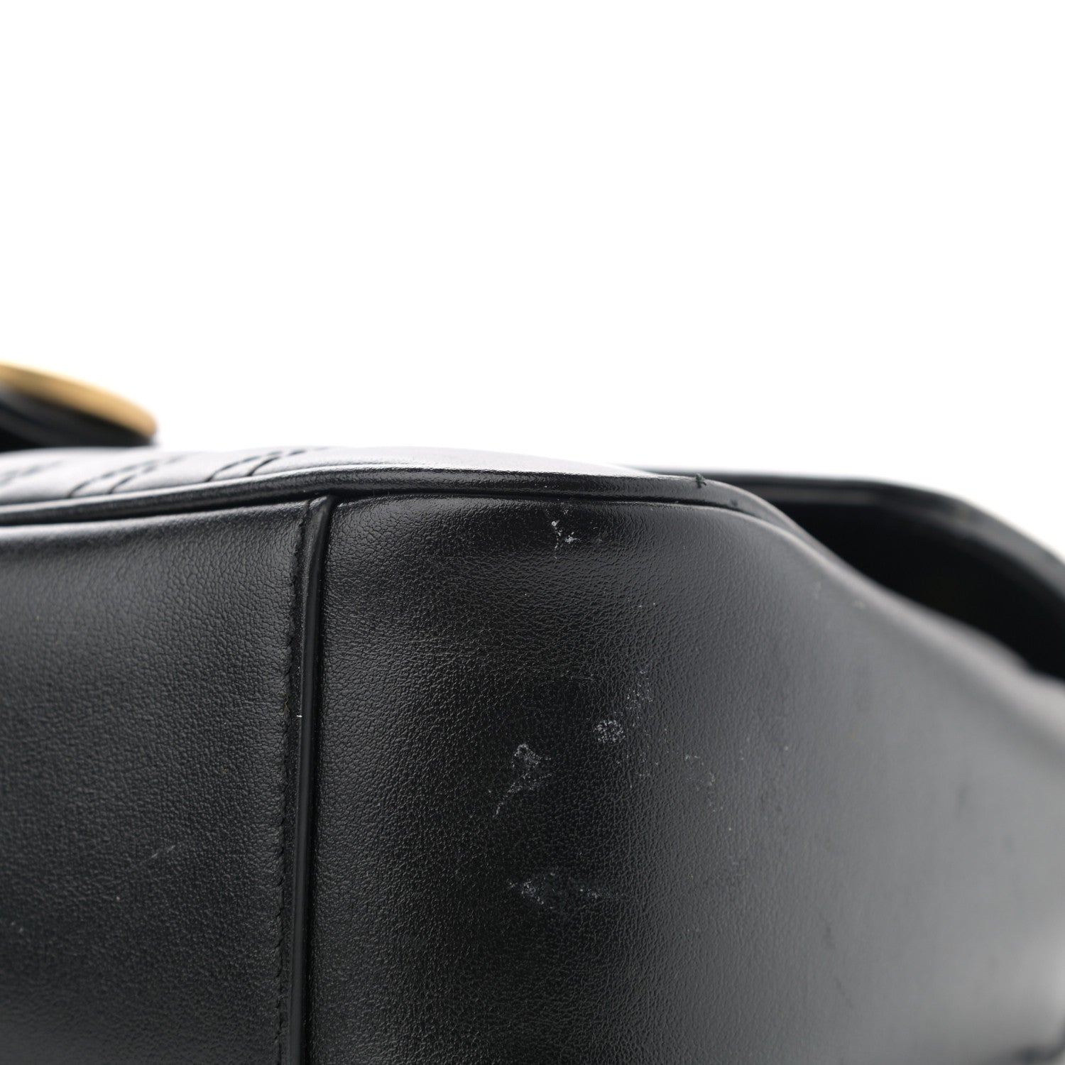 Gucci Calfskin Matelasse Small GG Marmont Shoulder Bag Black 10 of 13