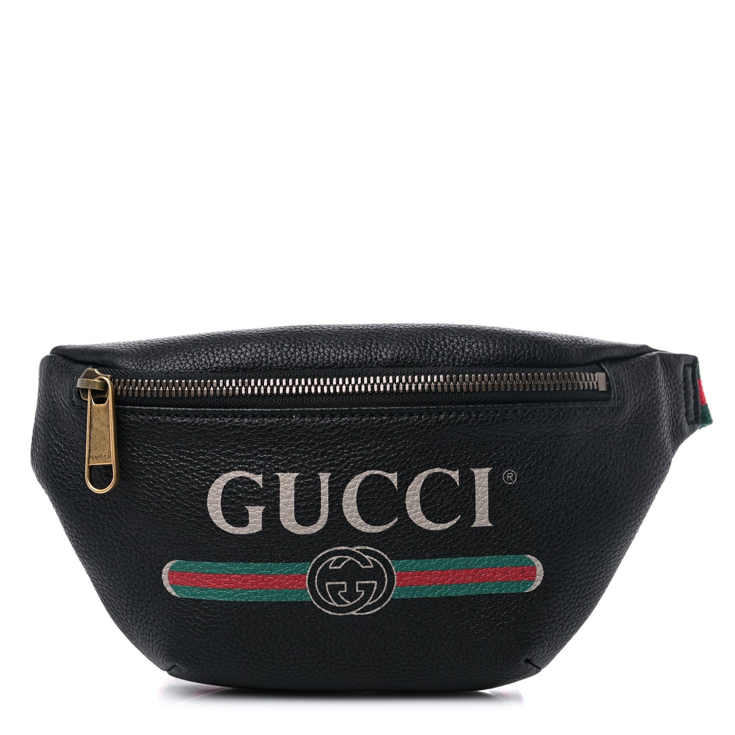 Grained Calfskin Small Logo Belt Bag Black