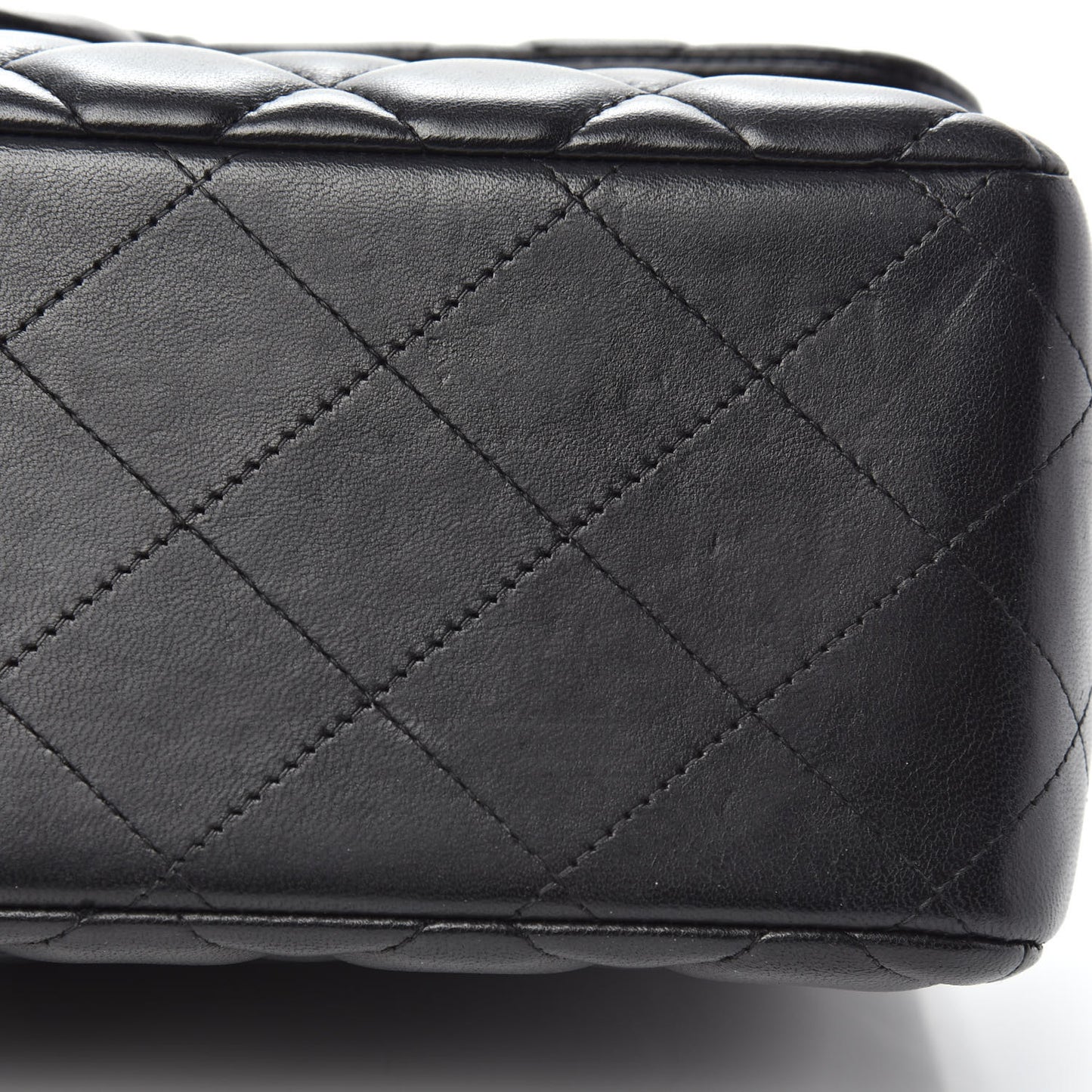 Lambskin Quilted Jumbo Double Flap Black