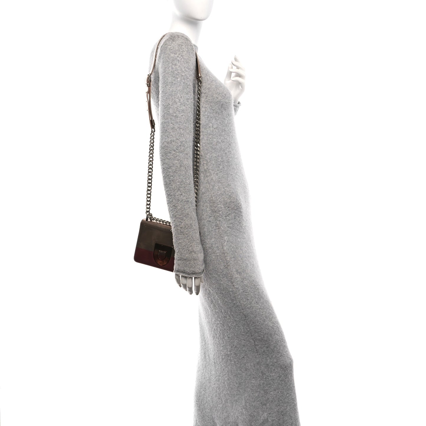 Metallic Glazed Calfskin Diorama Club Bag Rose Gold Pink
