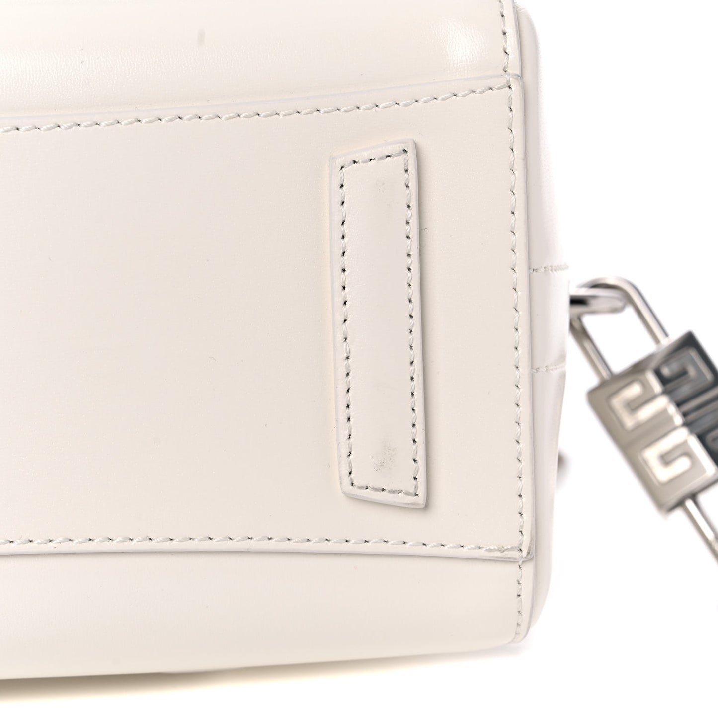Box Calfskin Mini Lock Antigona Shoulder Bag White