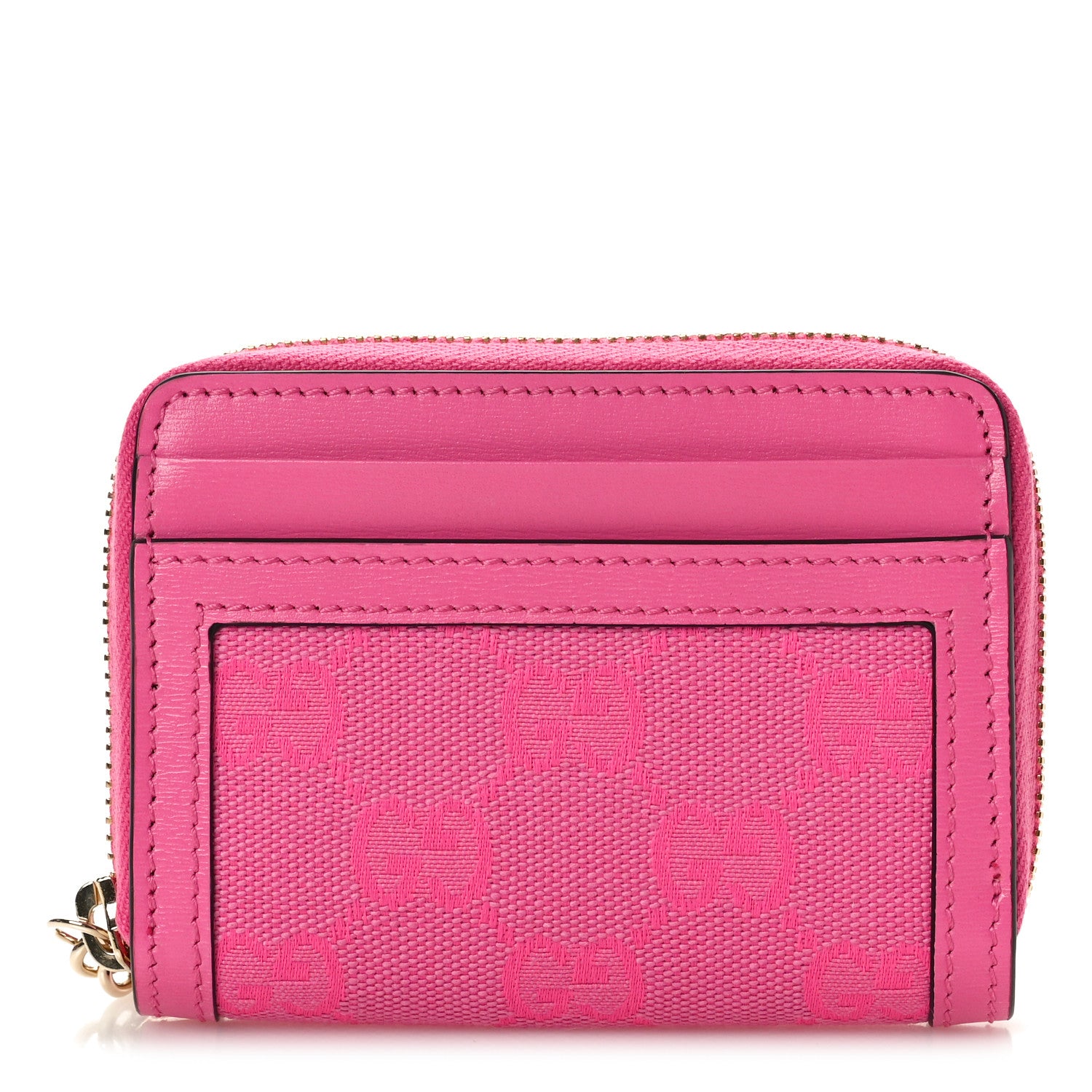 Gucci GG Monogram Scratch Lux Calfskin Luce Mini Card Case Wallet Blossom Rose Dark Blossom 1 of 9